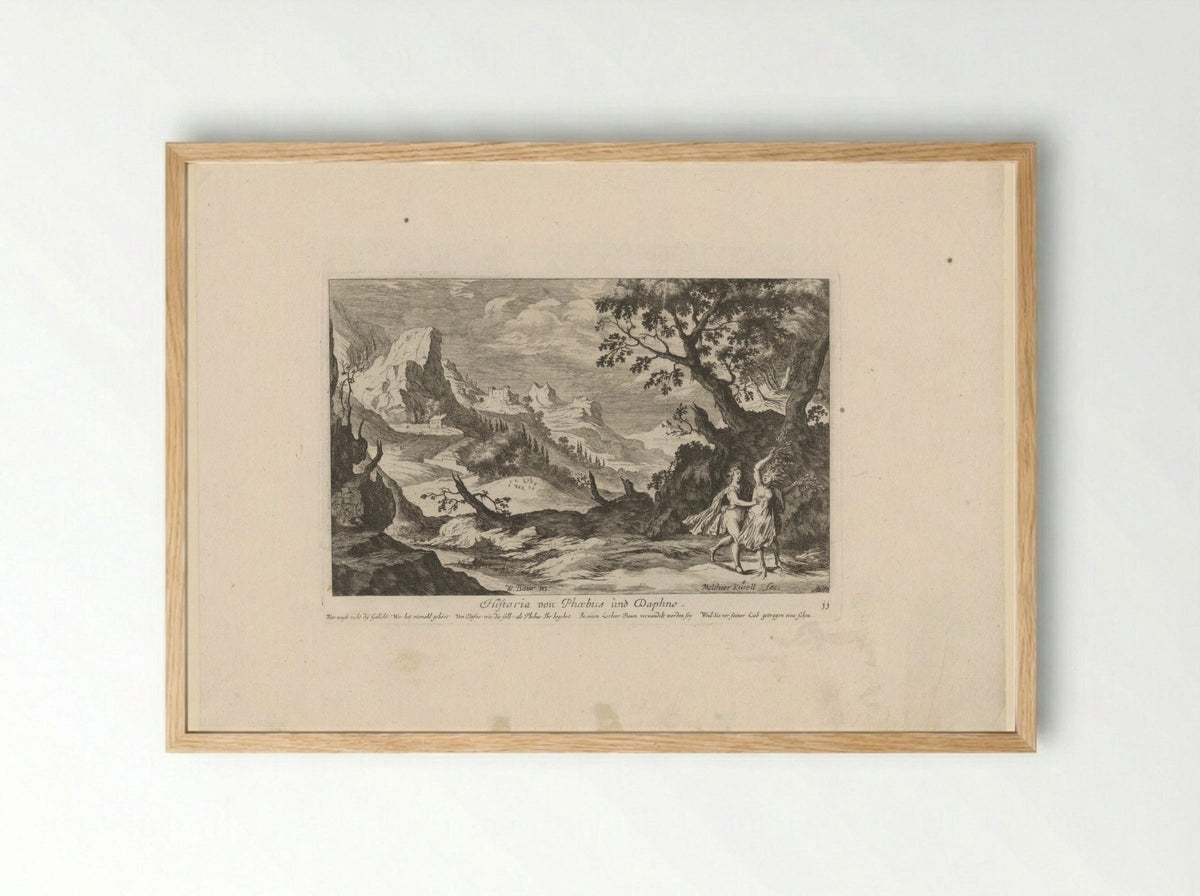 Historia von Phoebus und Daphne - Johann Ulrich Kraus - Framed Print Wood