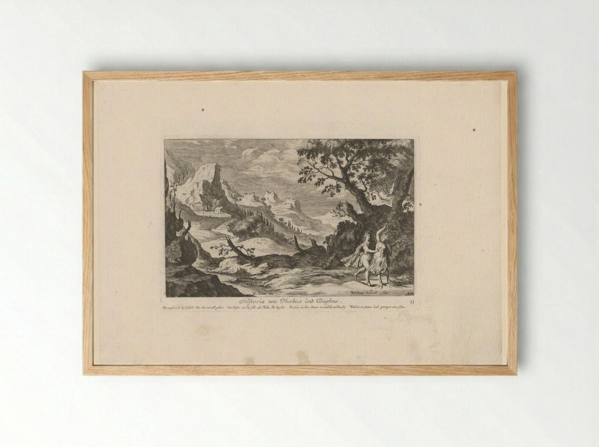 Historia von Phoebus und Daphne - Johann Ulrich Kraus - Framed Print Wood