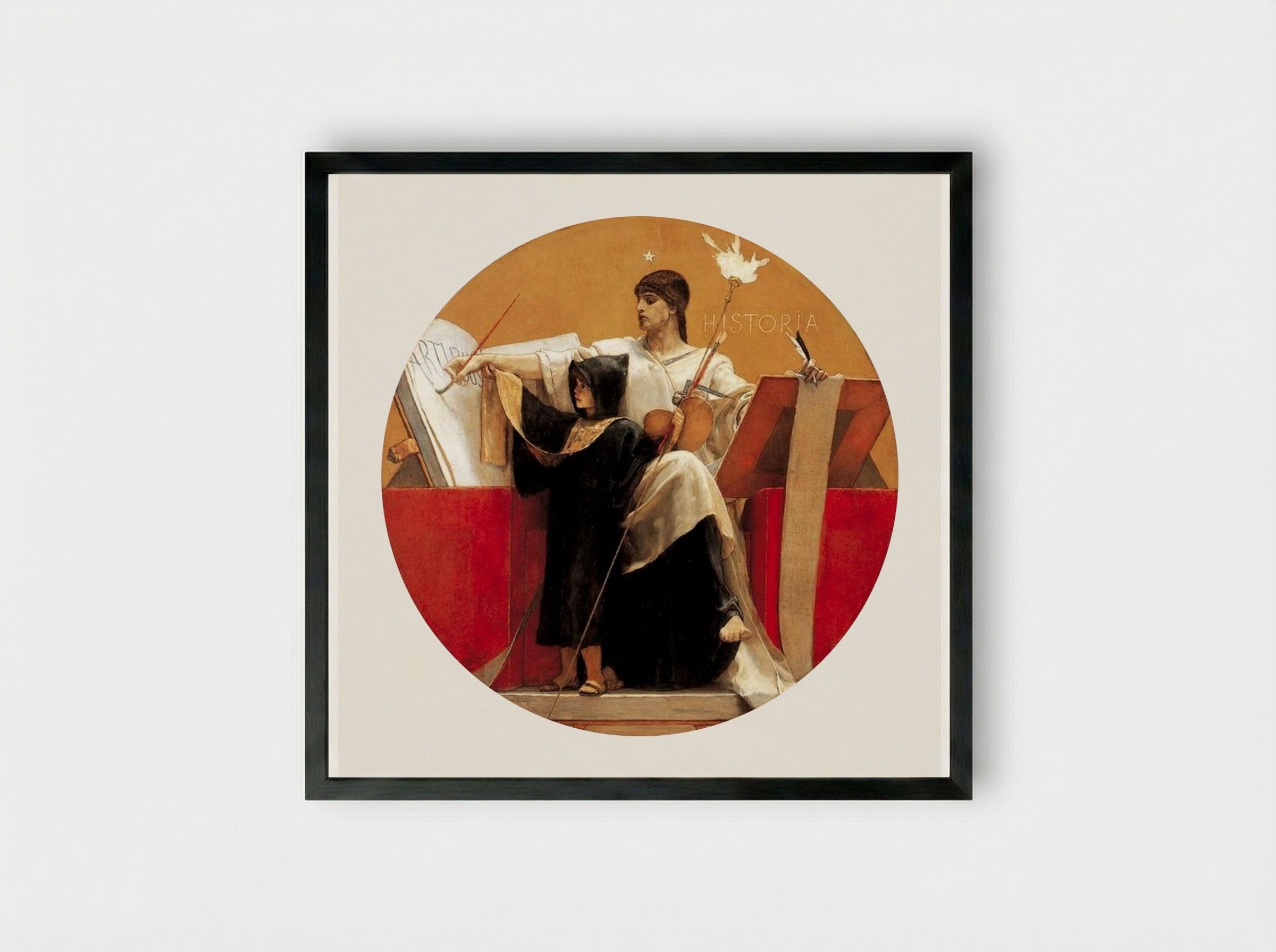 Historia - Nikolaos Gyzis - Framed Print Black