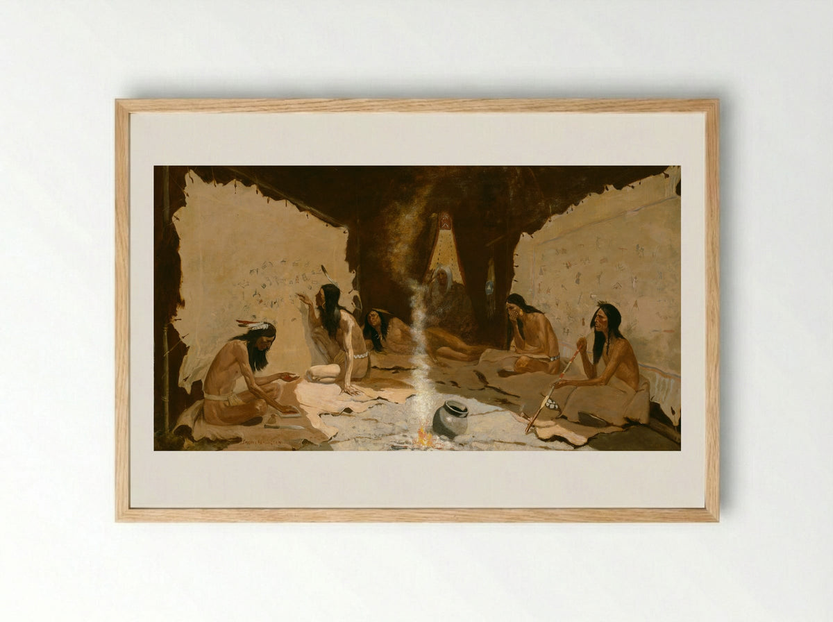 Historians of the Tribe - Frederic Remington - Framed Print Wood