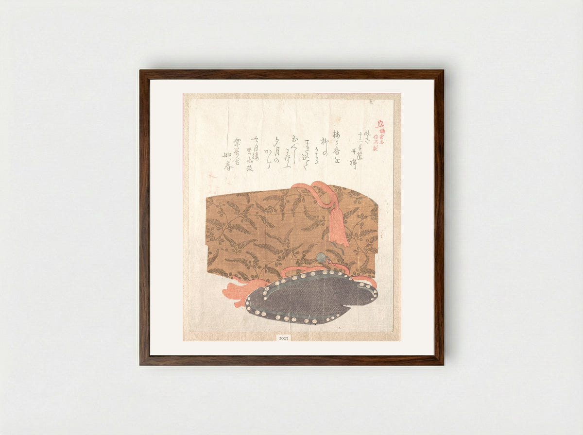History of Kamakura - Kubo Shunman - Framed Print Dark Wood