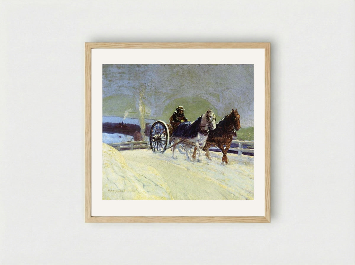 Hitch Team - George Luks - Framed Print Wood