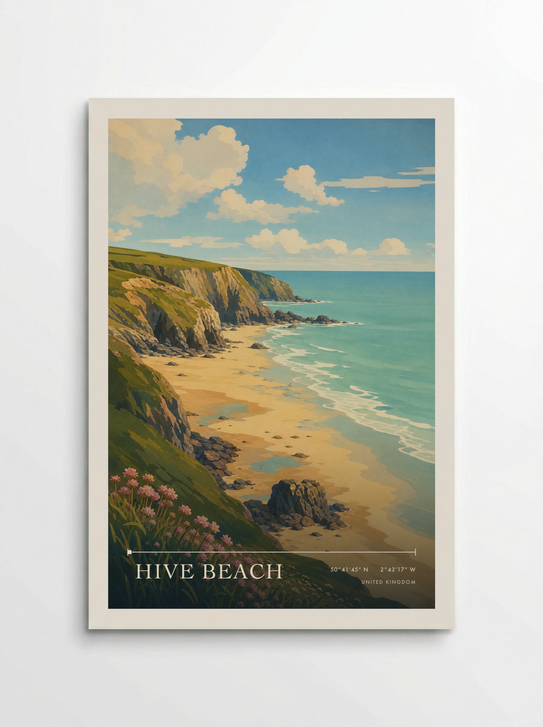 Hive Beach United Kingdom Travel Poster - Poster