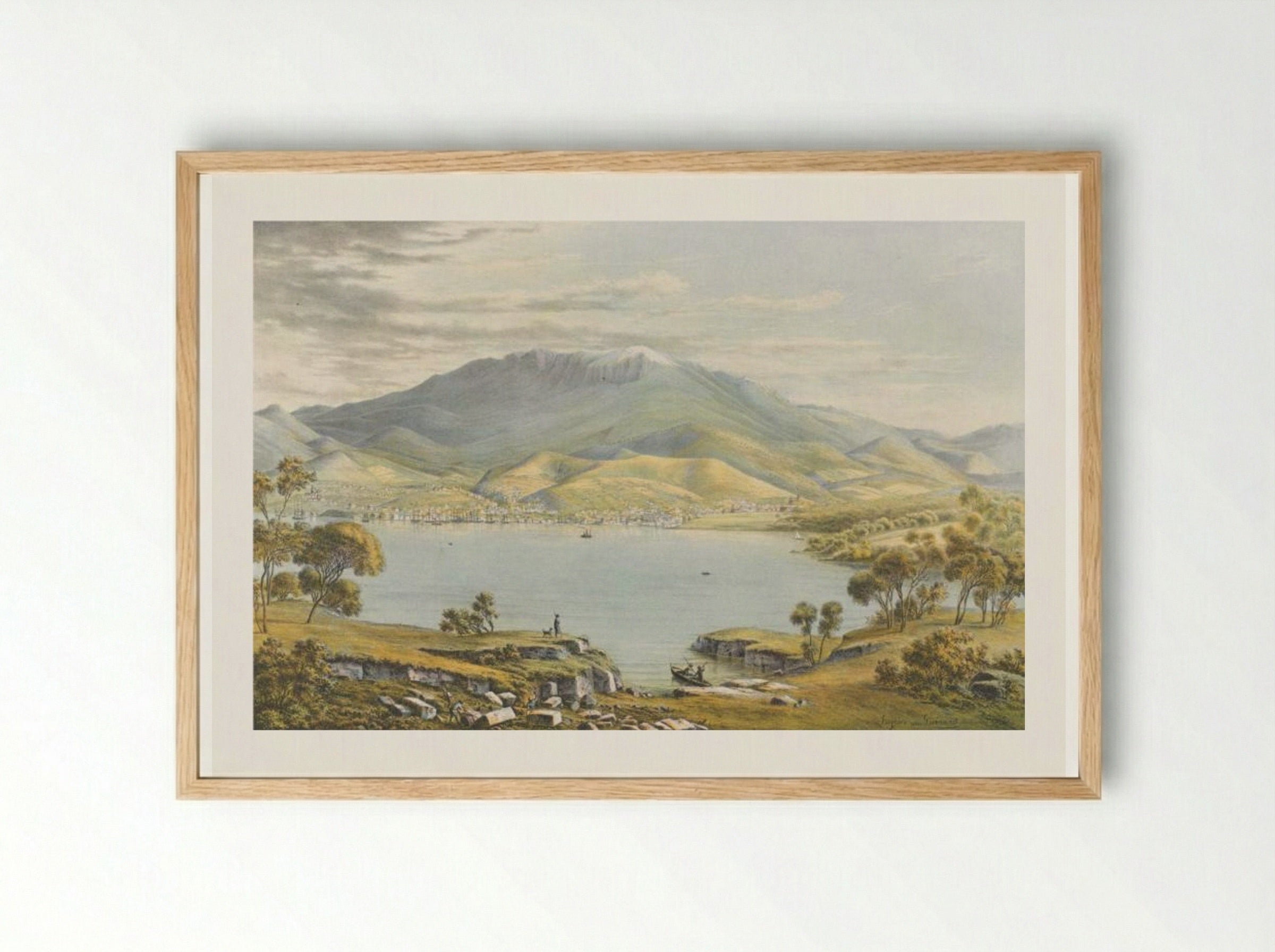 Hobart Town - Eugene von Guerard - Framed Print Wood