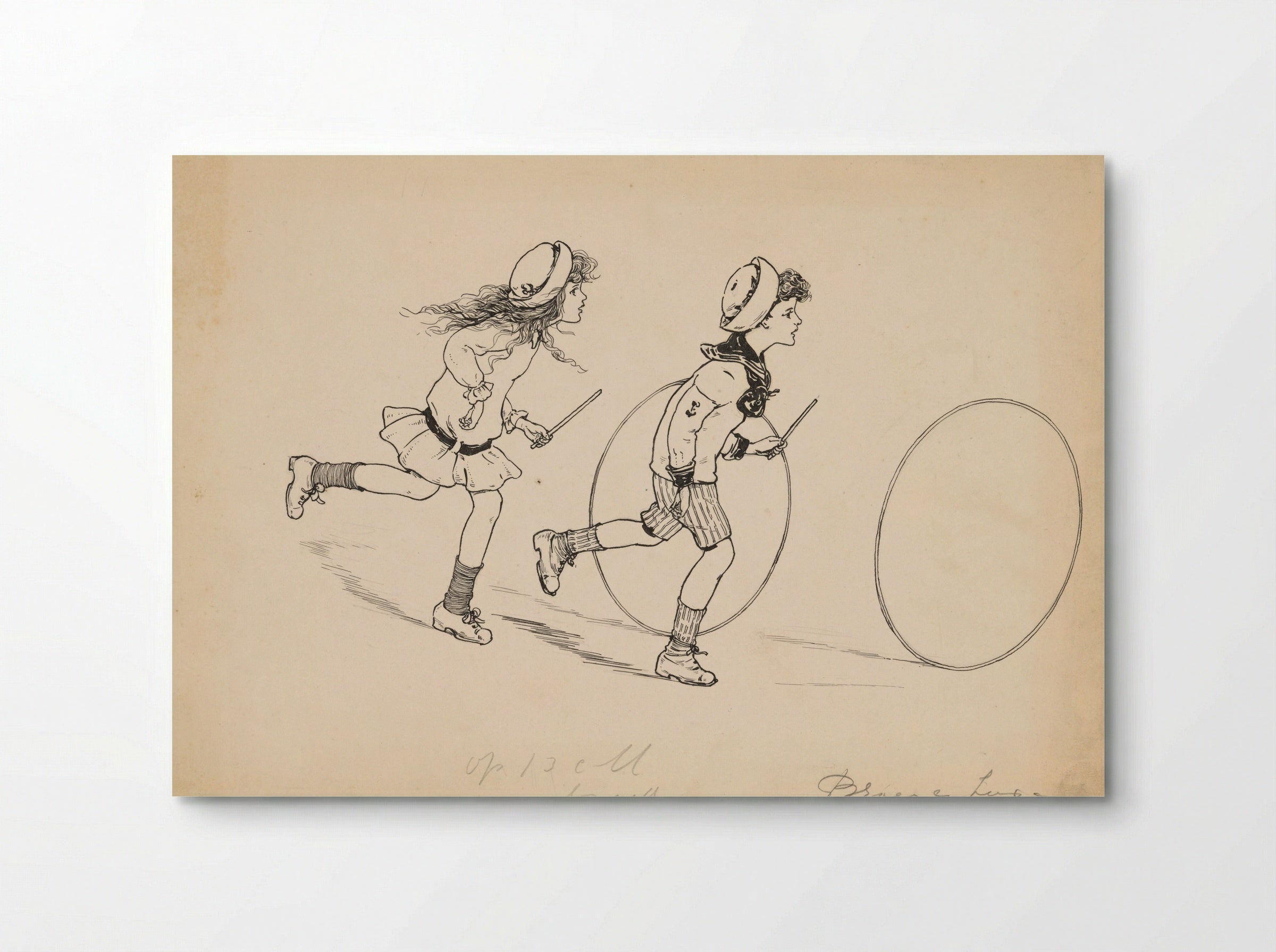 Hoepelende broer en zus - Nelly Spoor - Poster