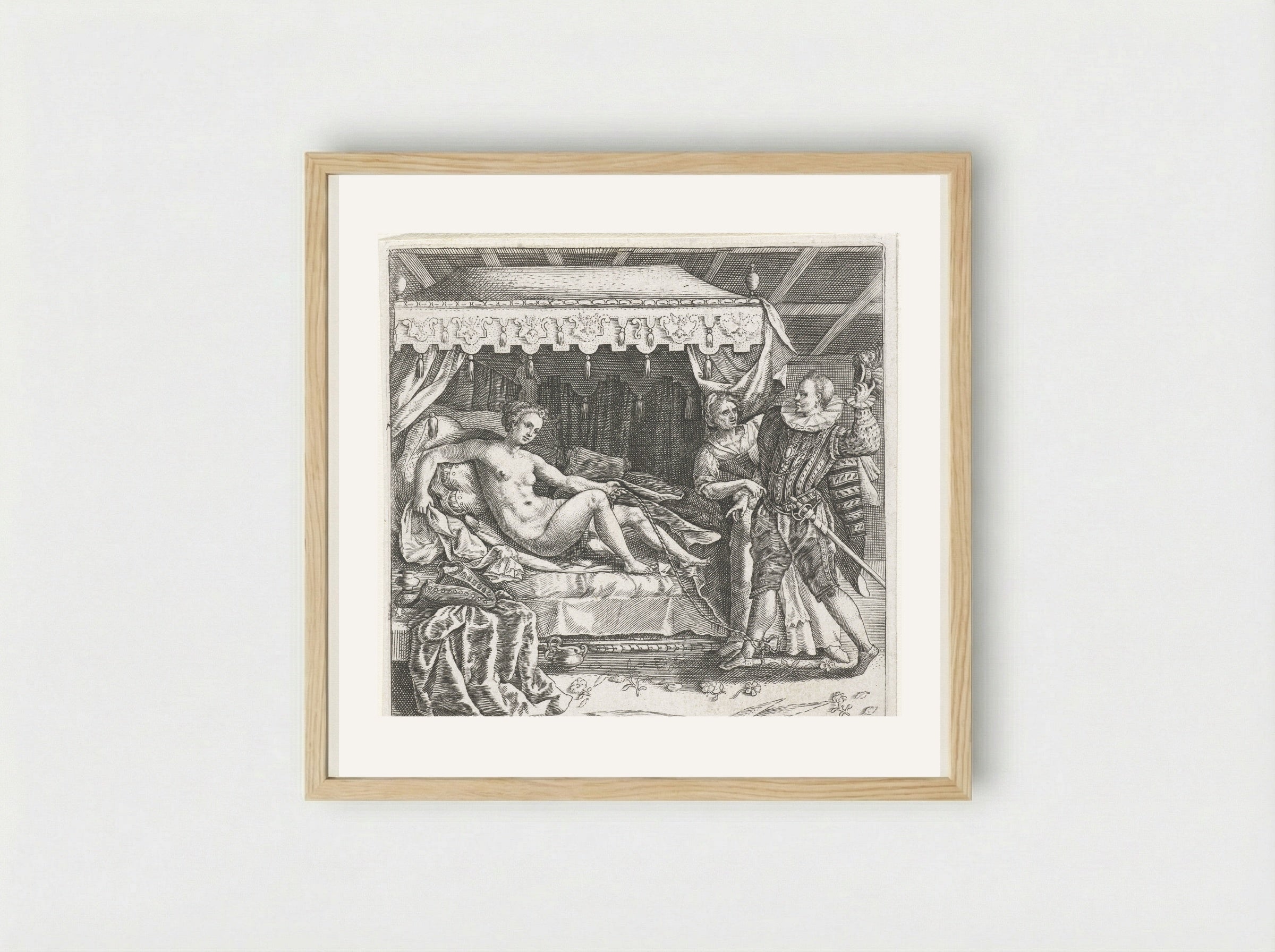 Hoer verleidt man - Johann Theodor de Bry - Framed Print Wood