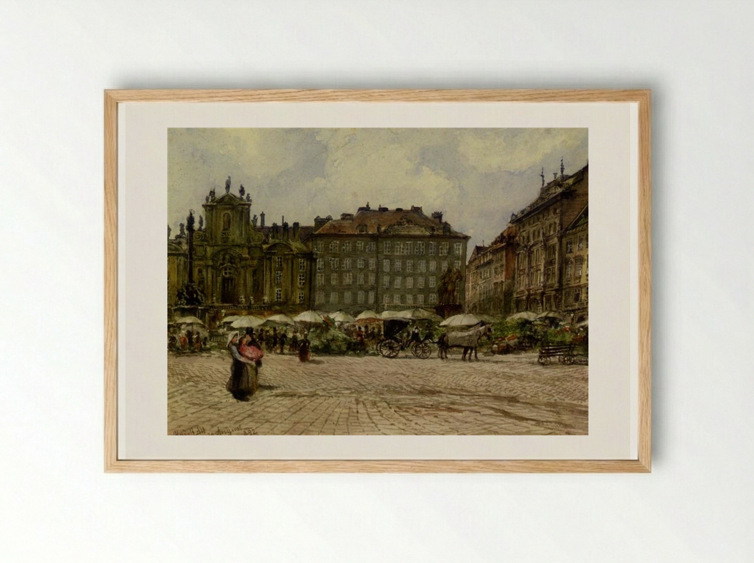 Hof Church in Vienna - Rudolf von Alt - Framed Print Wood
