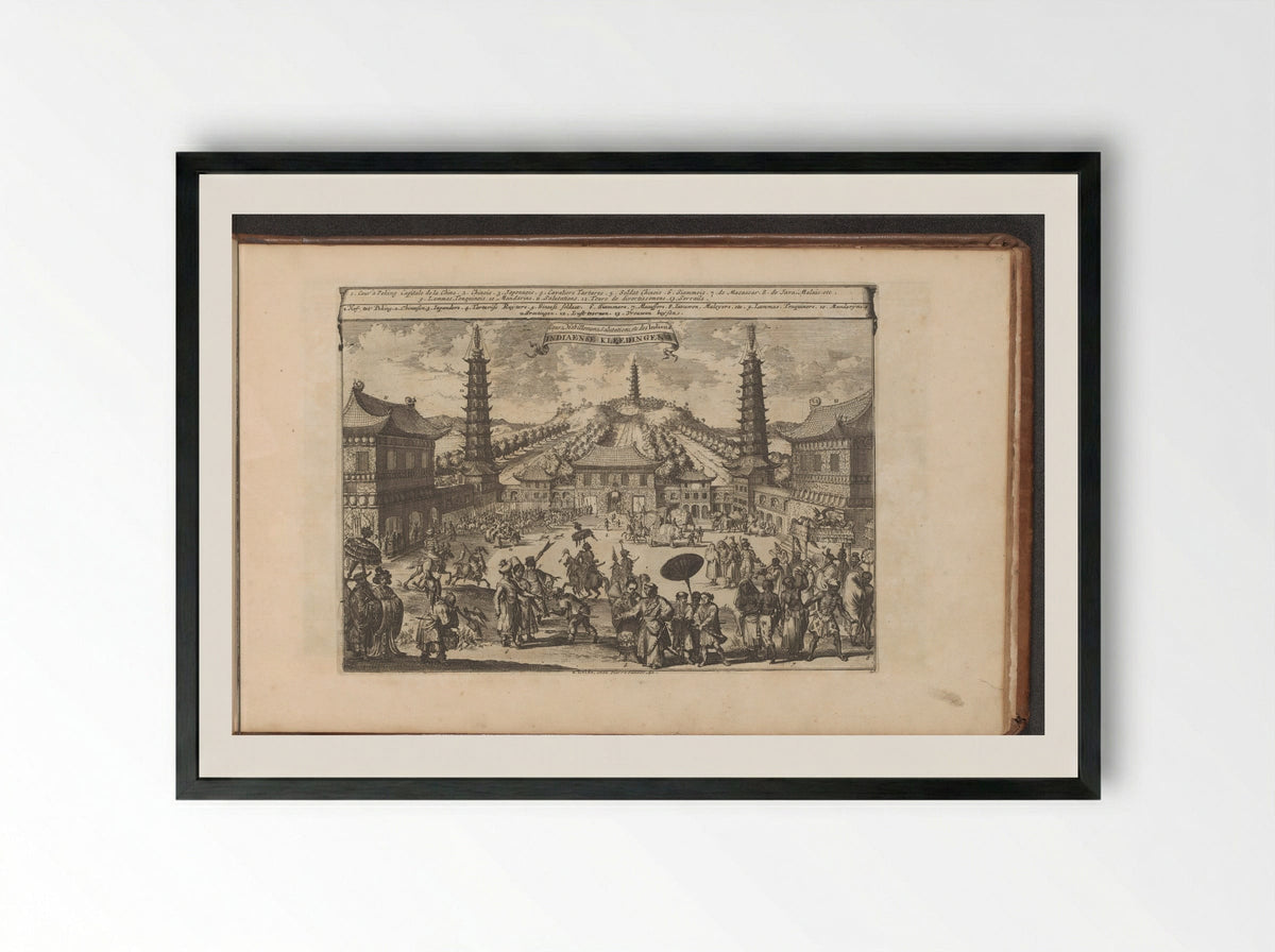 Hof in Peking - Romeyn de Hooghe - Framed Print Black