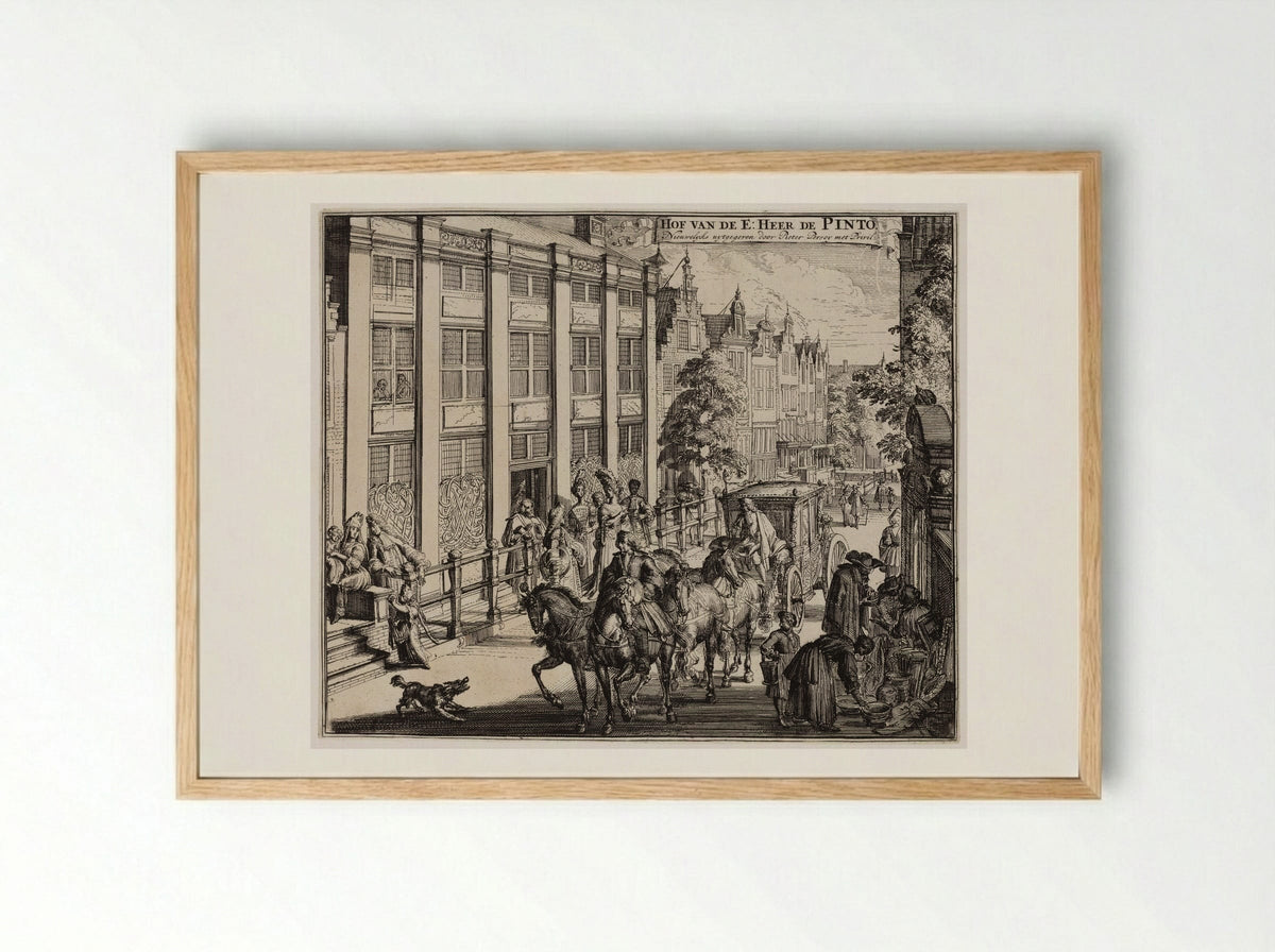 Hof van de E: Heer de Pinto - Romeyn de Hooghe - Framed Print Wood