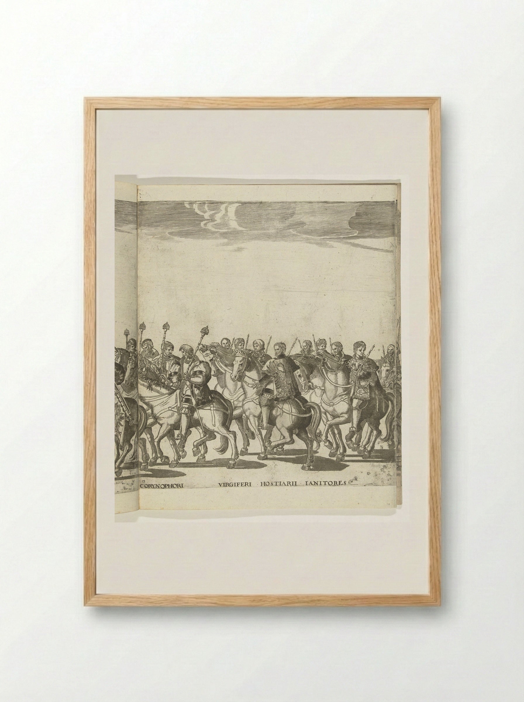 Hoffunctionarissen van Karel V, plaat 13 - Nicolaas Hogenberg - Framed Print Wood