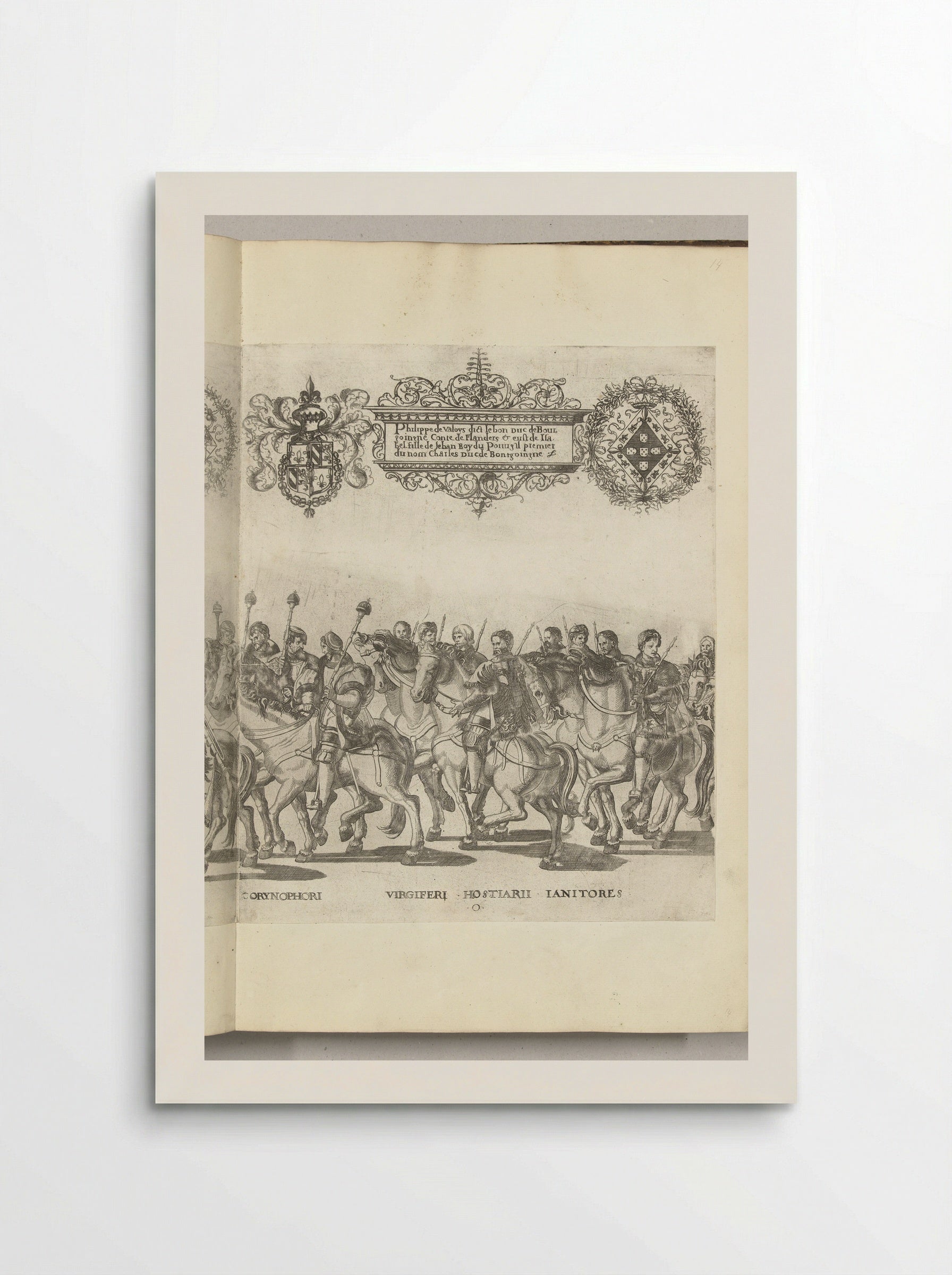 Hoffunctionarissen van Karel V, plaat O - Nicolaas Hogenberg - Poster