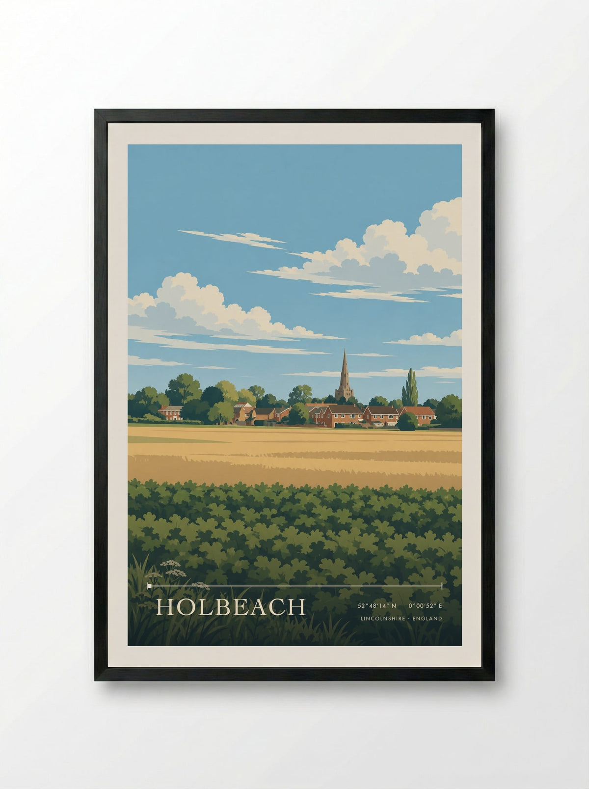 Holbeach, Lincolnshire | Travel Poster - Framed Print Black
