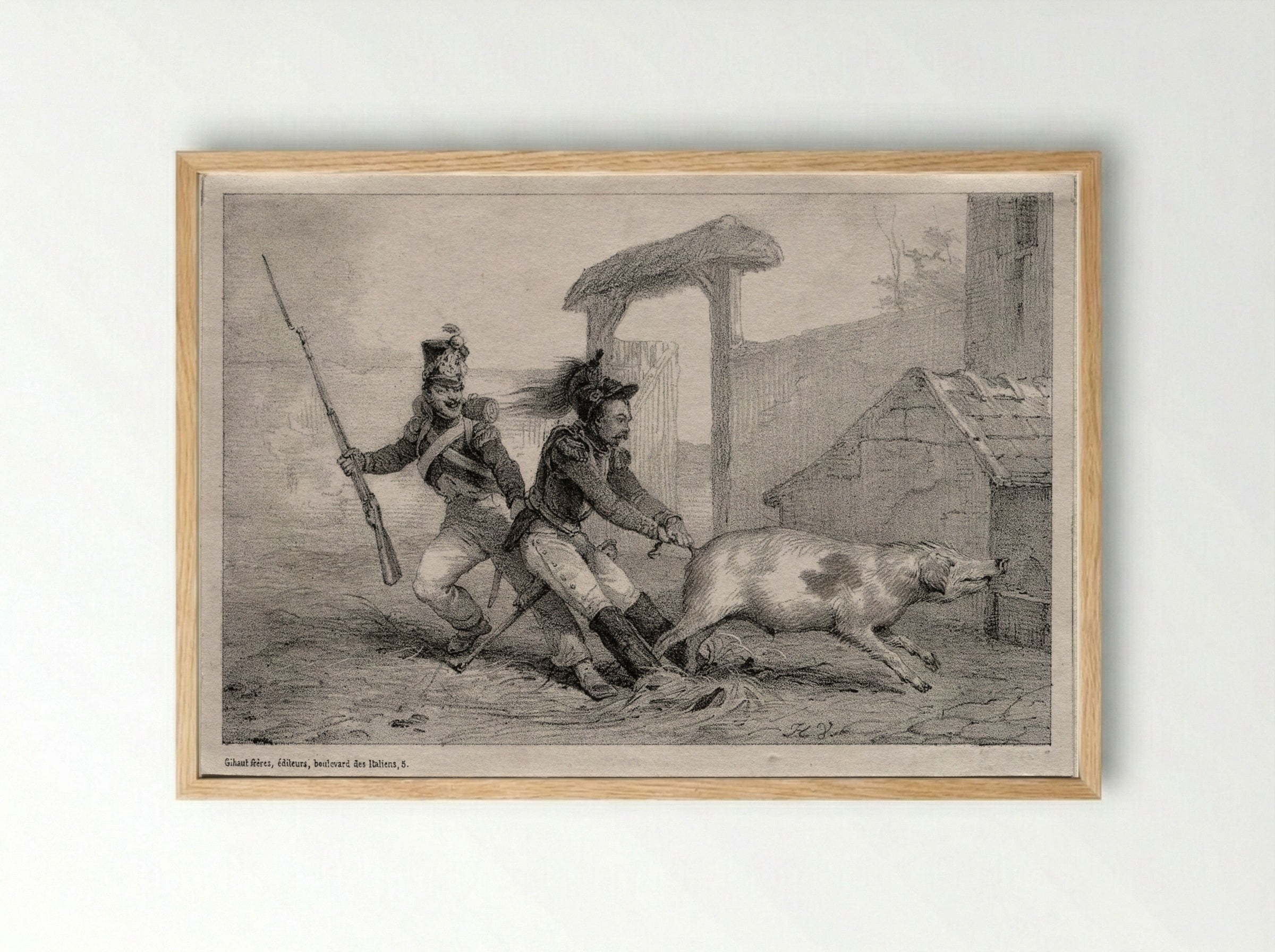 Hold Fast!, or the Marauders - Horace Vernet - Framed Print Wood