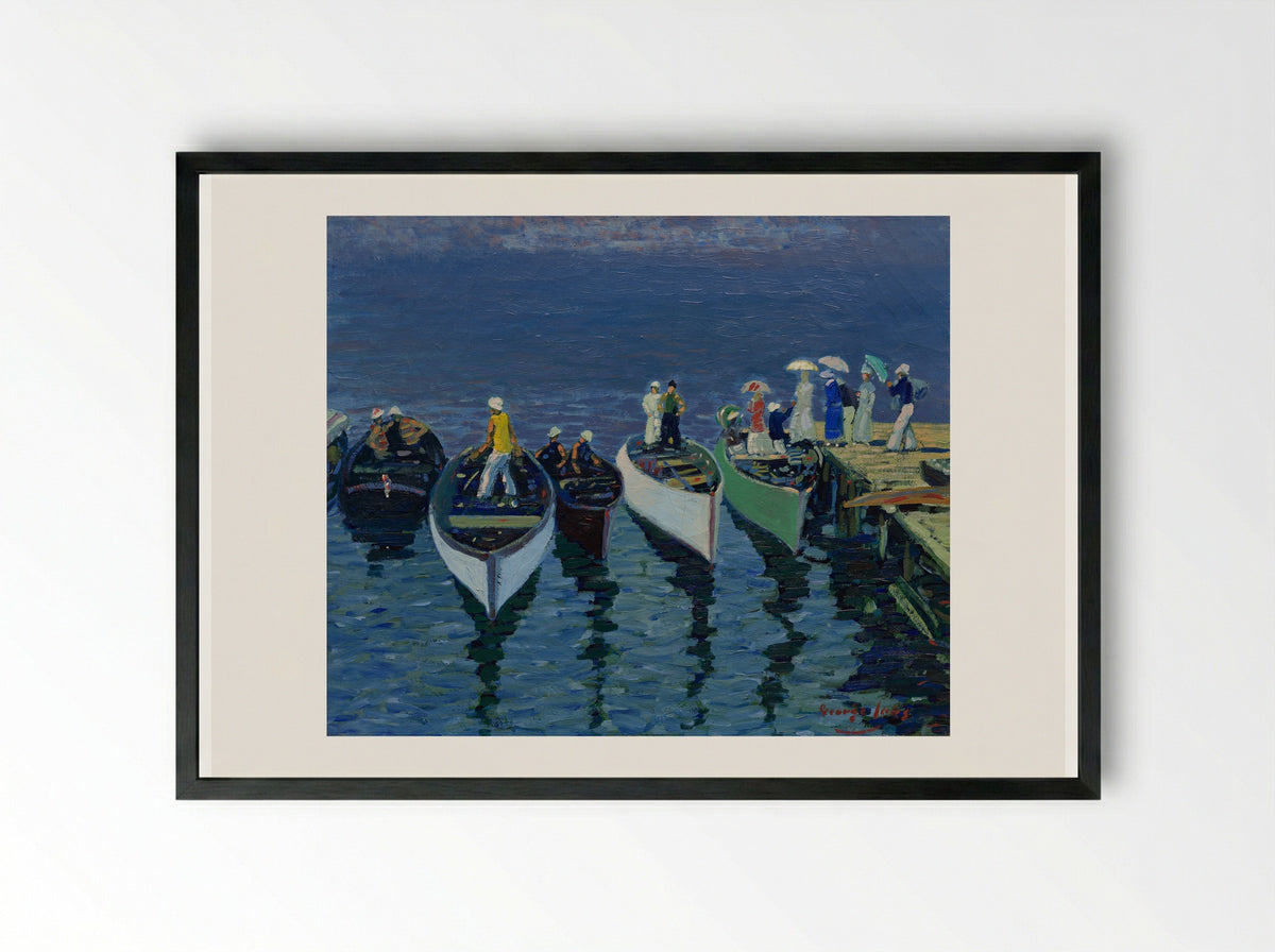 Holiday on the Hudson - George Luks - Framed Print Black