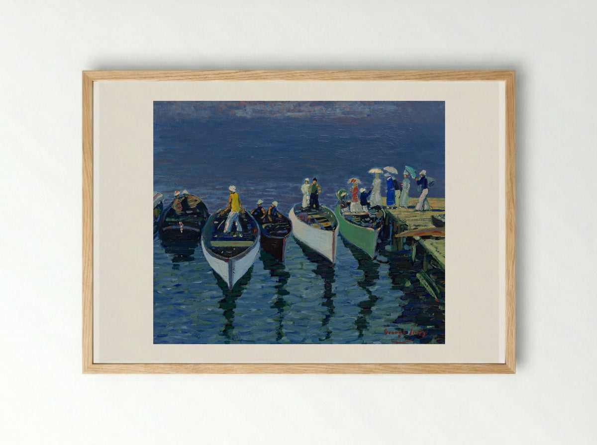 Holiday on the Hudson - George Luks - Framed Print Wood