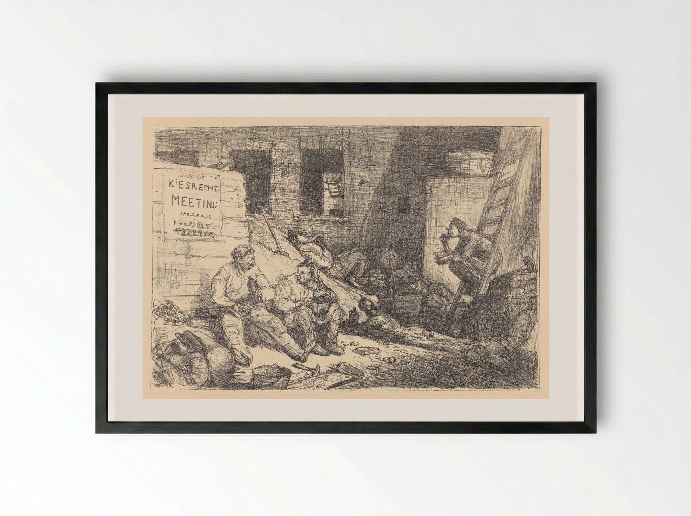 Hollandsch-kiesrecht-agitatie - Marius Bauer - Framed Print Black