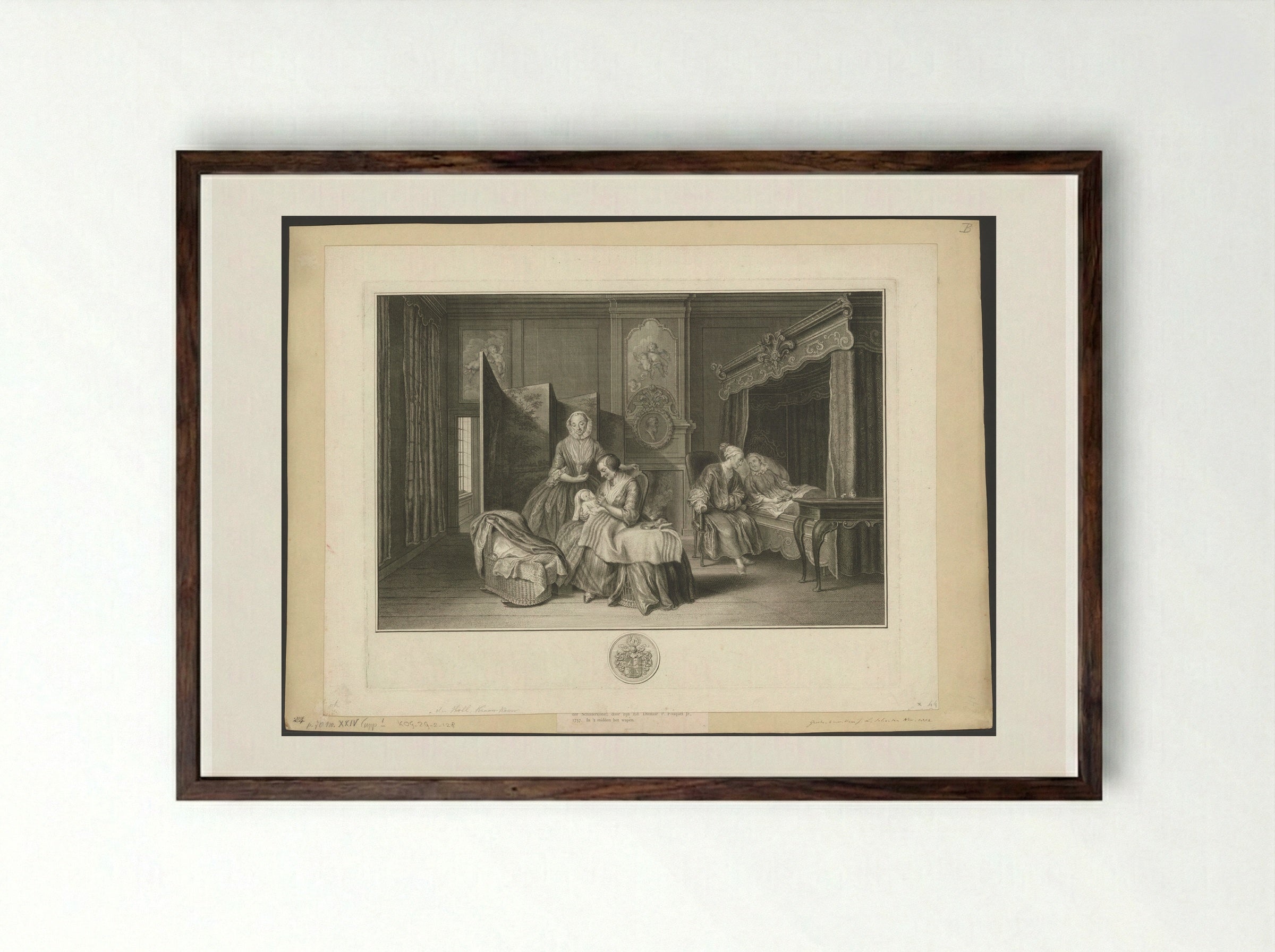 Hollandse kraamkamer - Pieter Tanjé - Framed Print Dark Wood