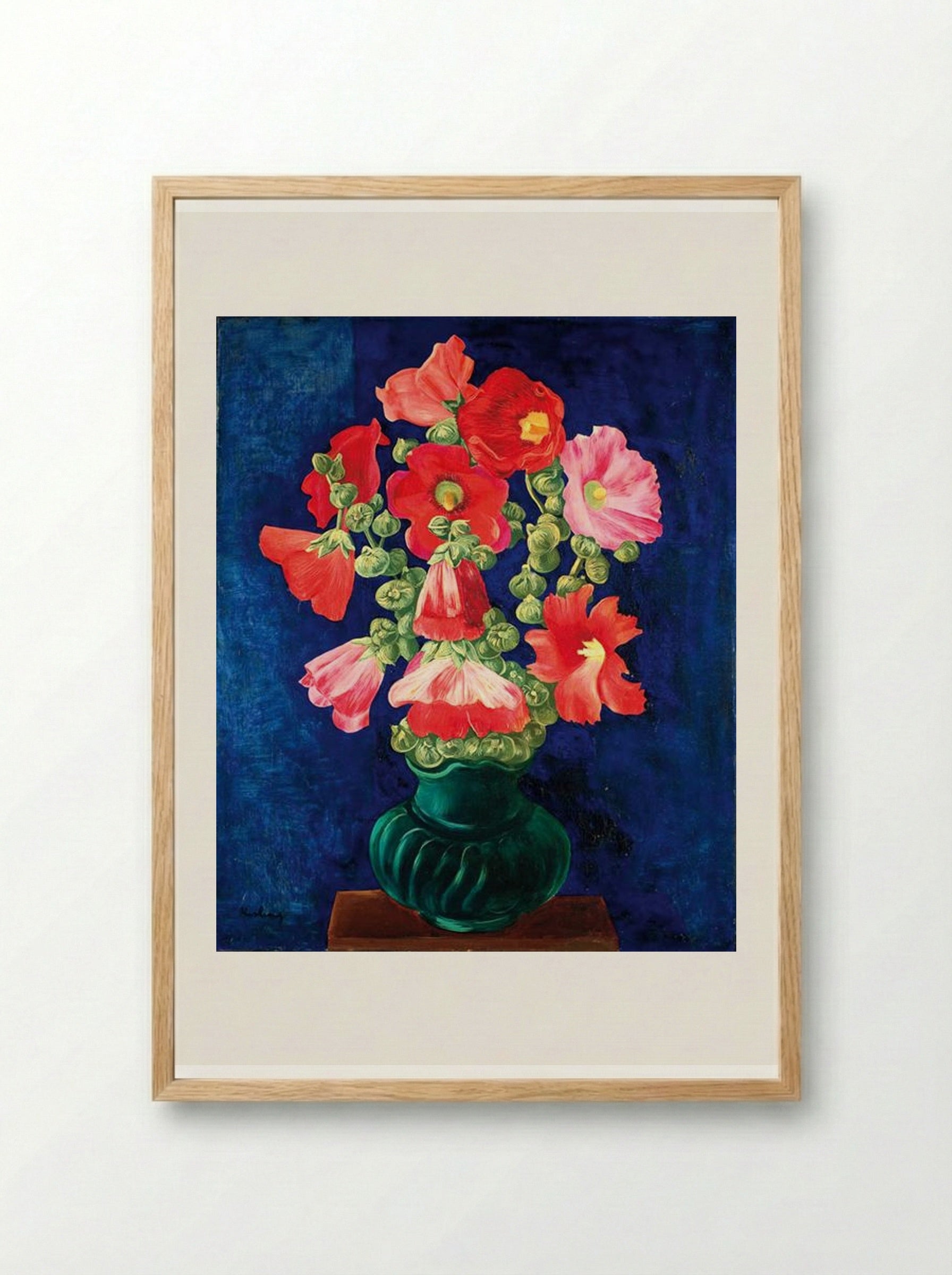 Hollyhocks - Moïse Kisling - Framed Print Wood