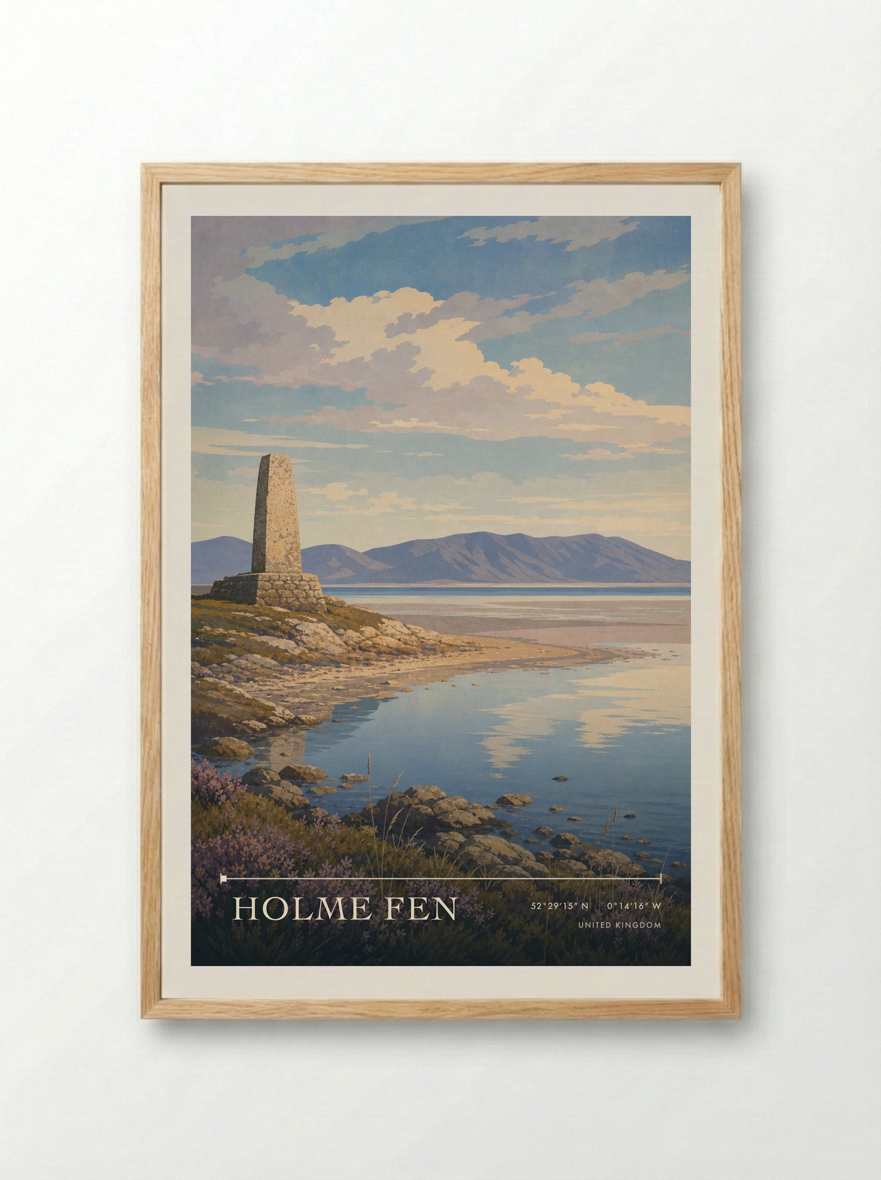Holme Fen United Kingdom Travel Poster - Framed Print Wood