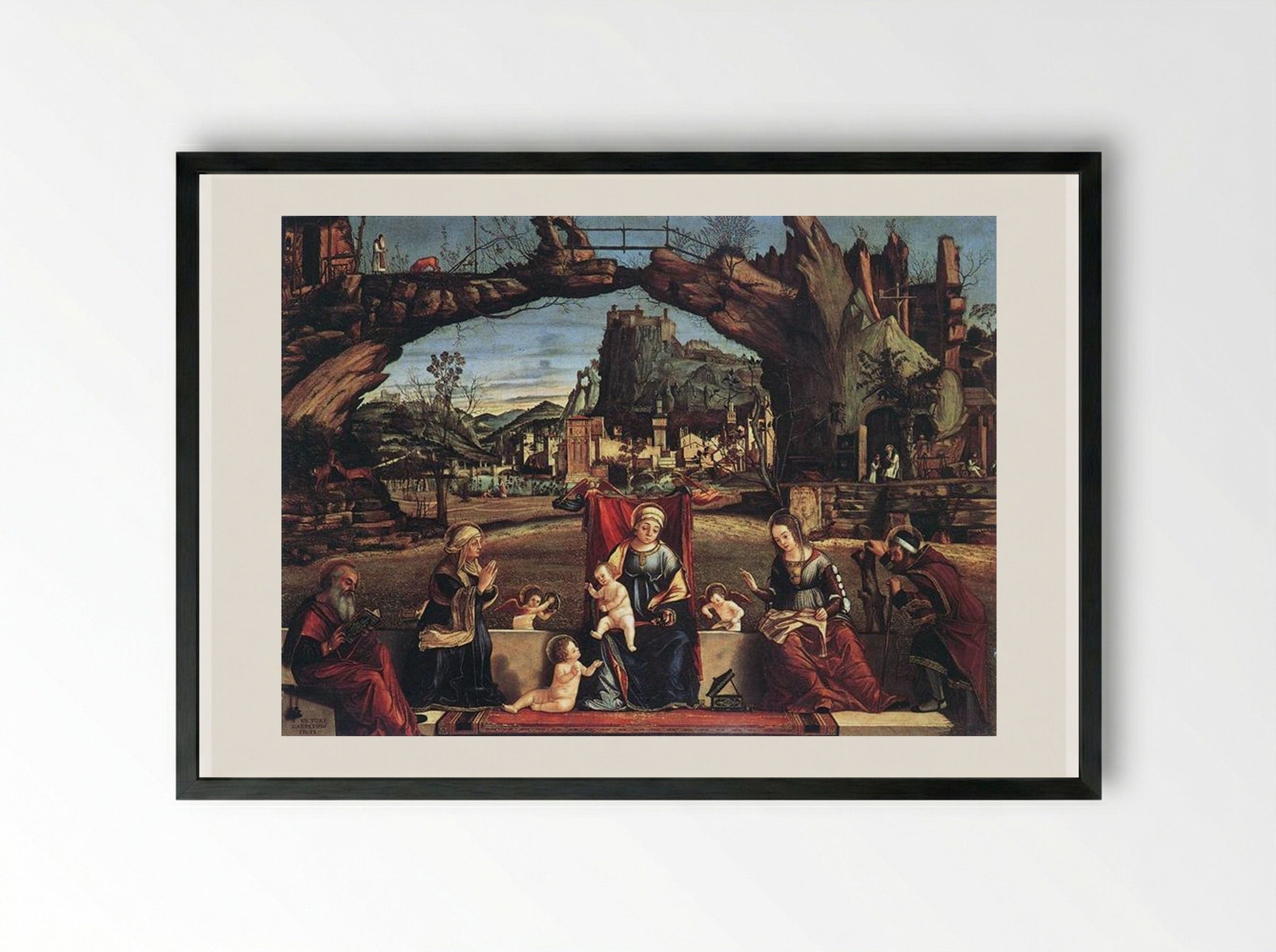 Holy Conversation - Vittore Carpaccio - Framed Print Black