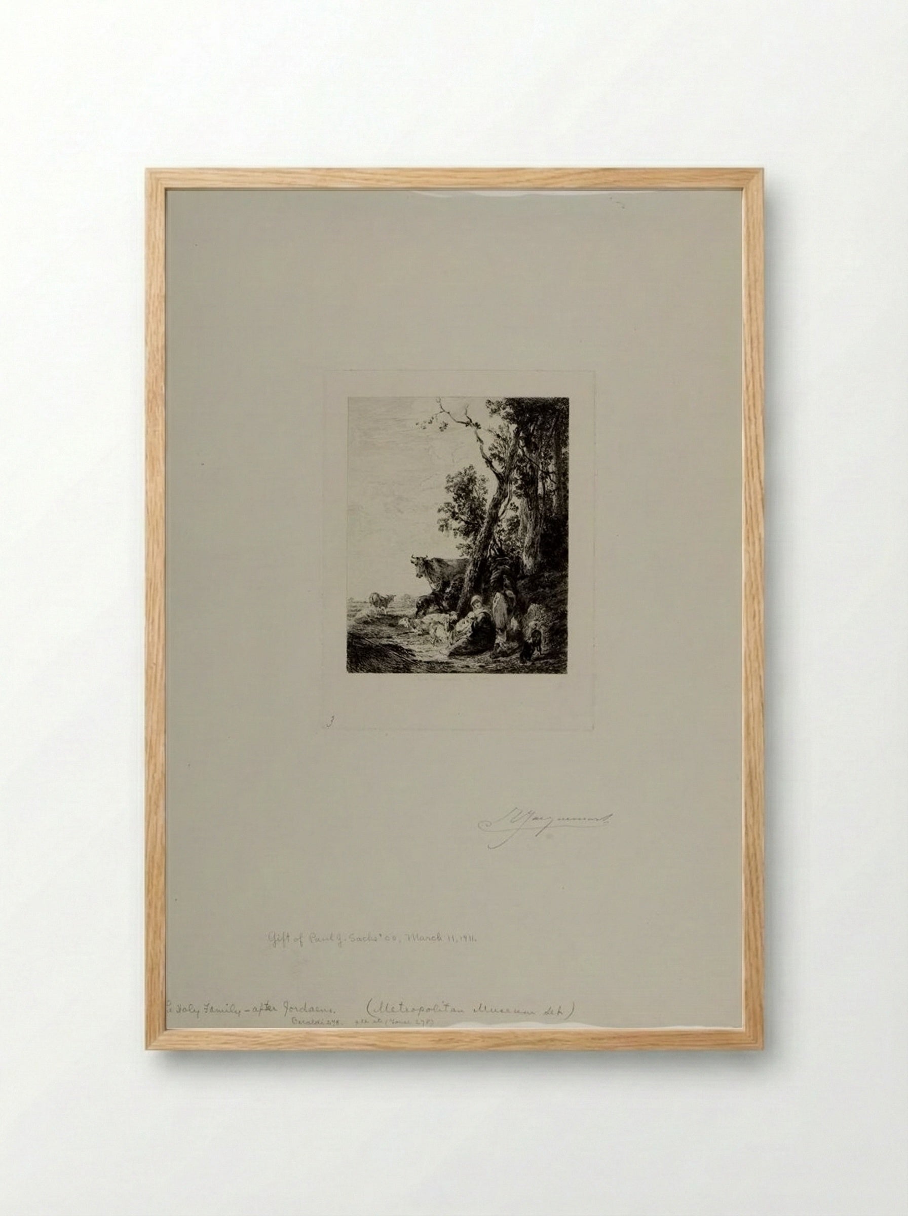 Holy Family (After Jordaens) - Jules Ferdinand Jacquemart - Framed Print Wood
