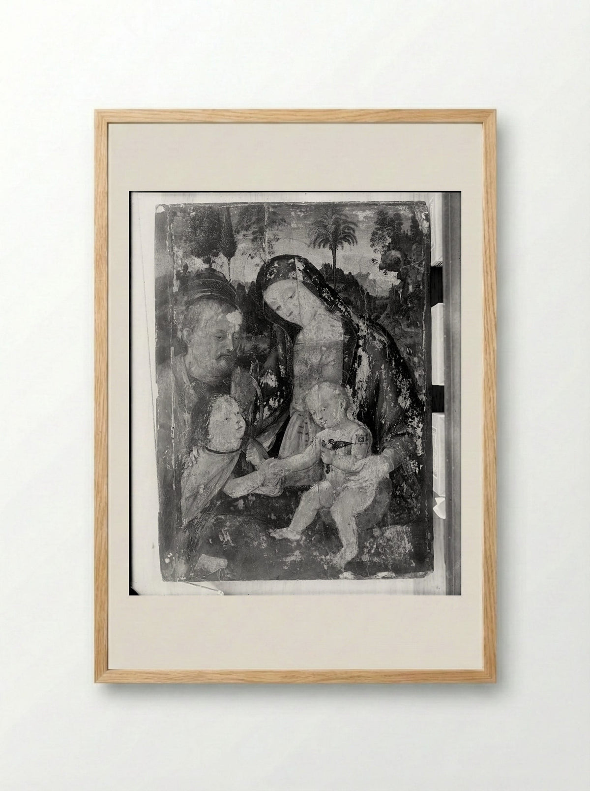 Holy Family and Saint John - Bernardino Pintoricchio - Framed Print Wood