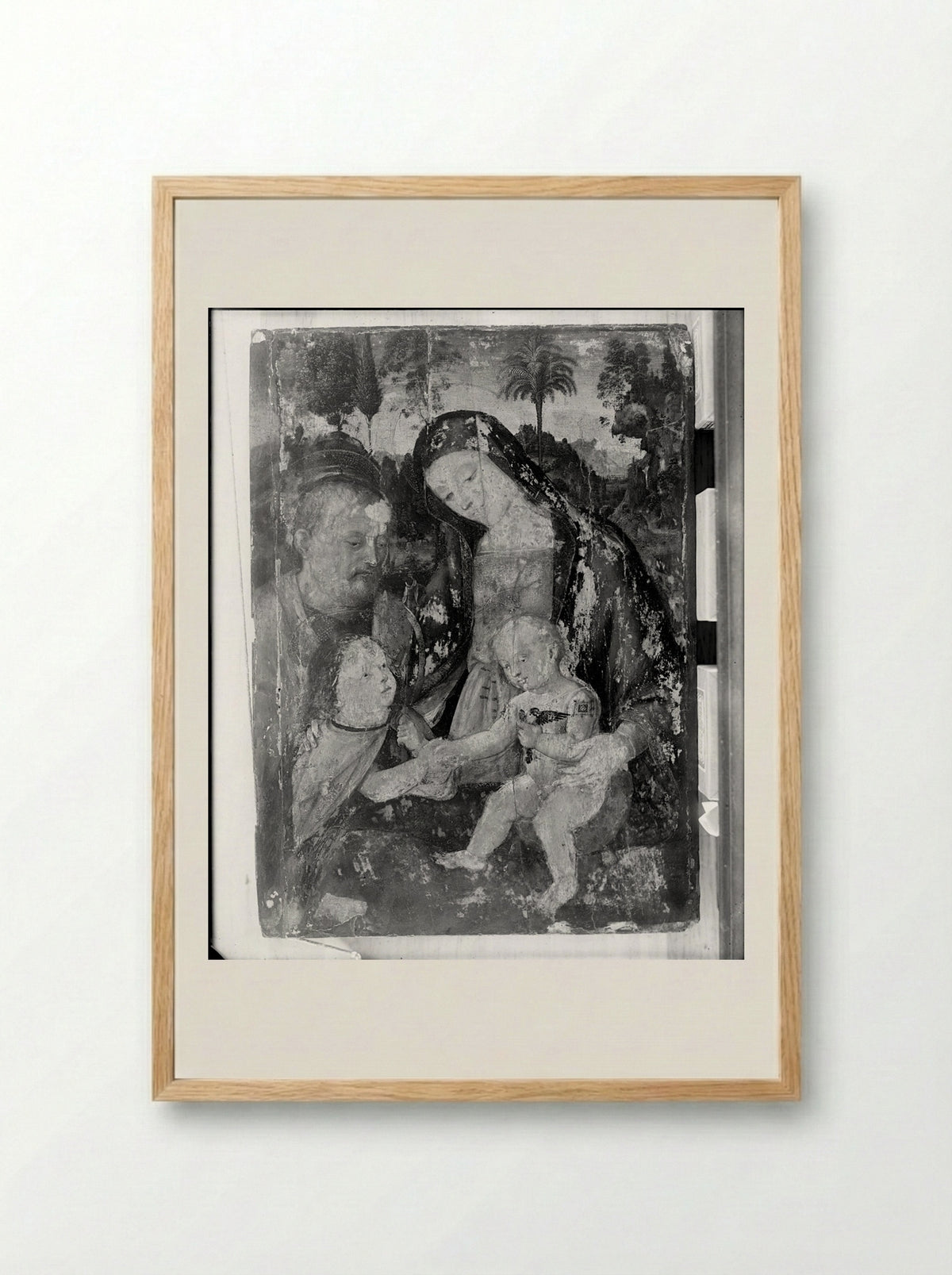 Holy Family and Saint John - Bernardino Pintoricchio - Framed Print Wood