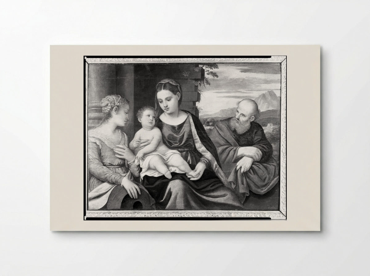 Holy Family with Saint Christina of Bolsena - Polidoro da Lanciano - Poster
