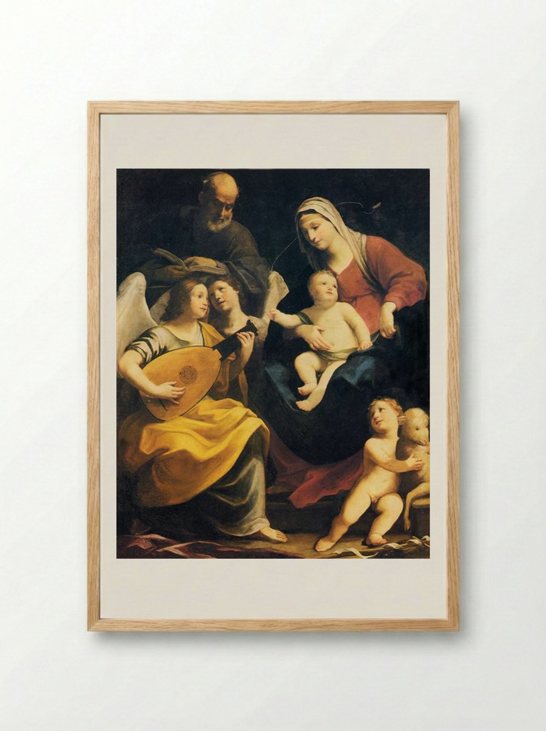 Holy Family with Saint John - Guido Reni - Framed Print Wood