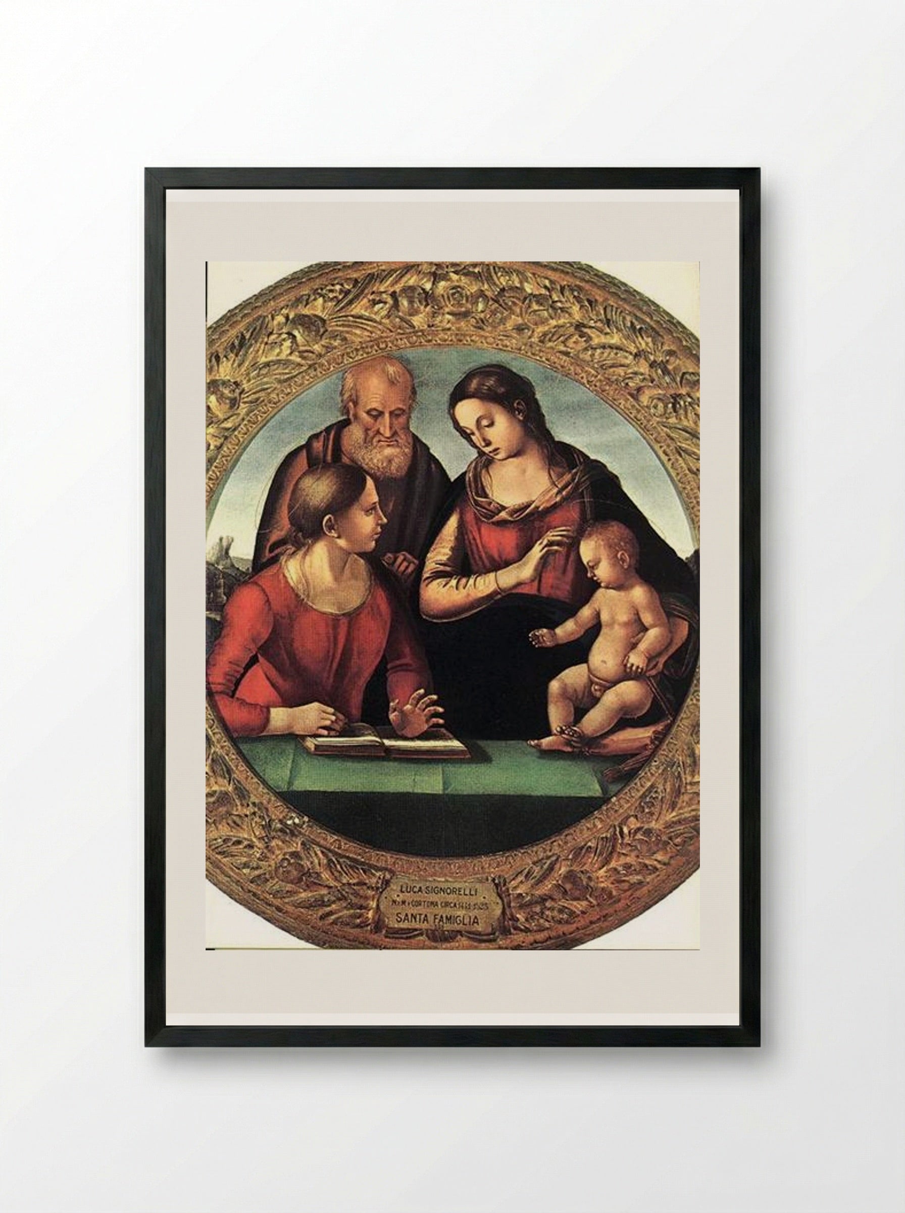 Holy Family with St. Catherine - Luca Signorelli - Framed Print Black