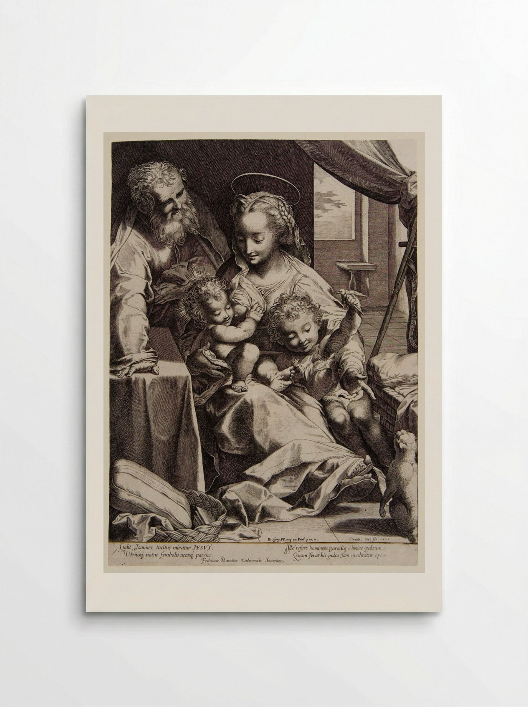 Holy Family with the Cat - Cornelis Cort - Poster