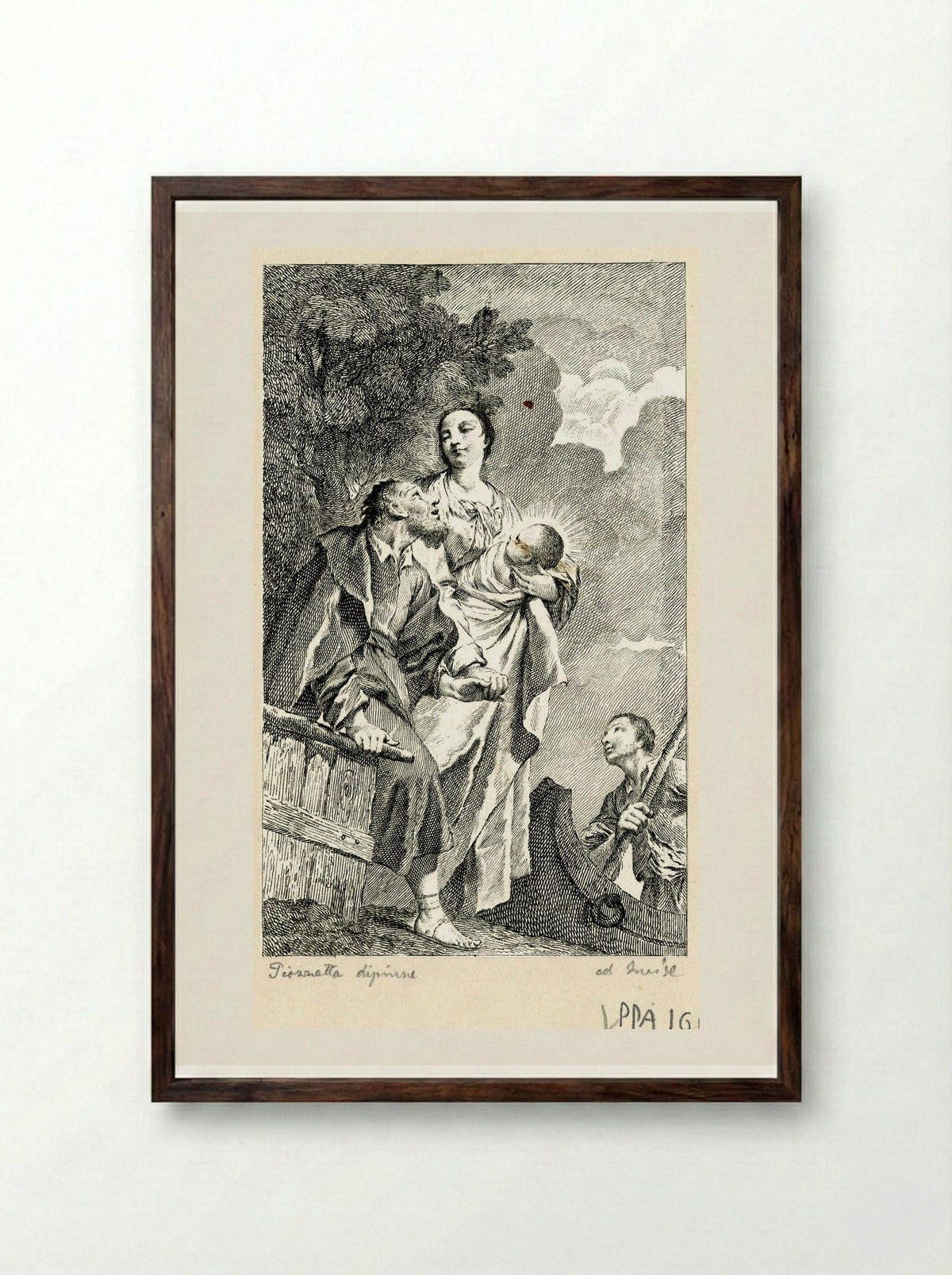 Holy Family - Francesco Bartolozzi - Framed Print Dark Wood