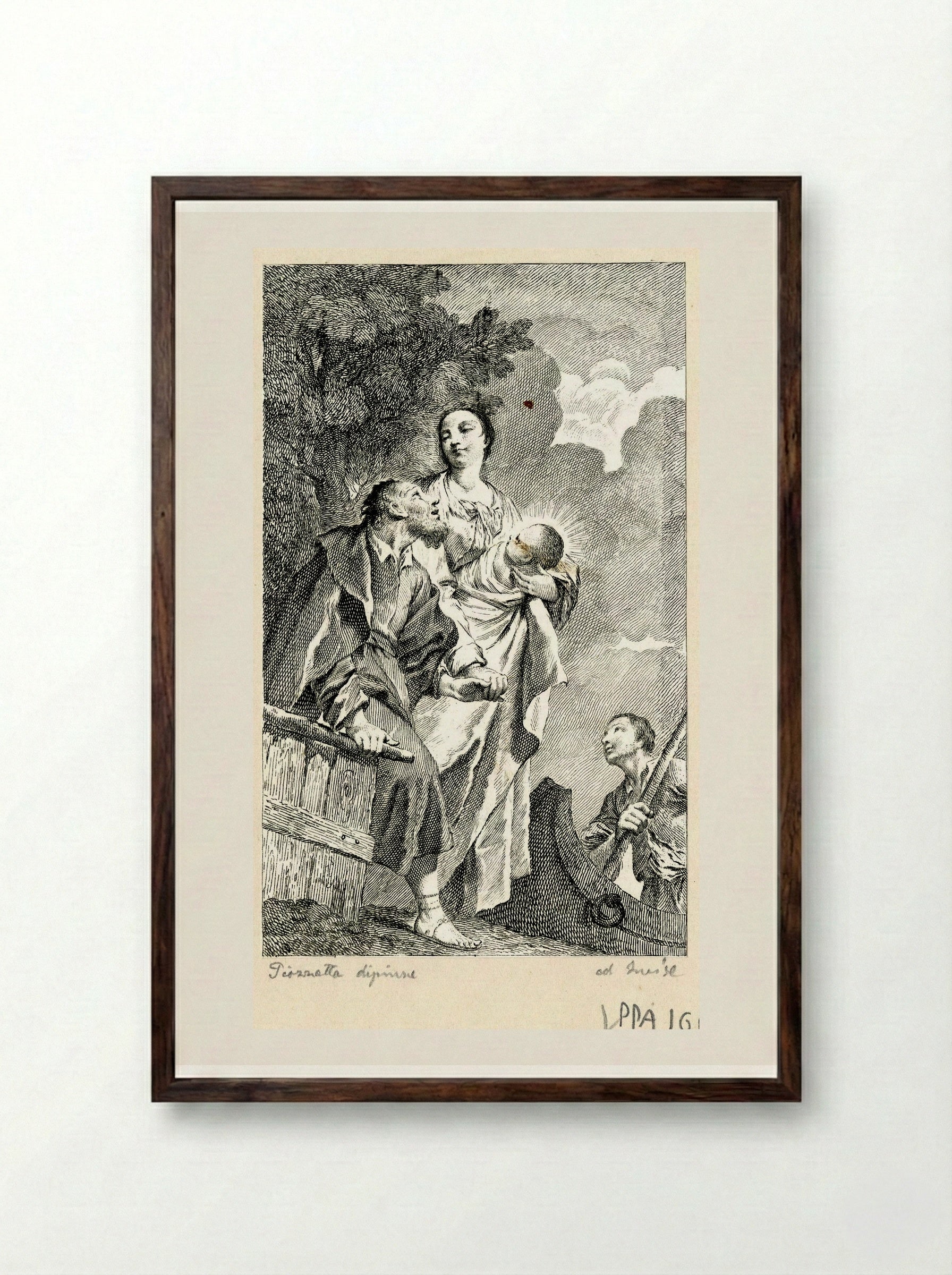 Holy Family - Francesco Bartolozzi - Framed Print Dark Wood