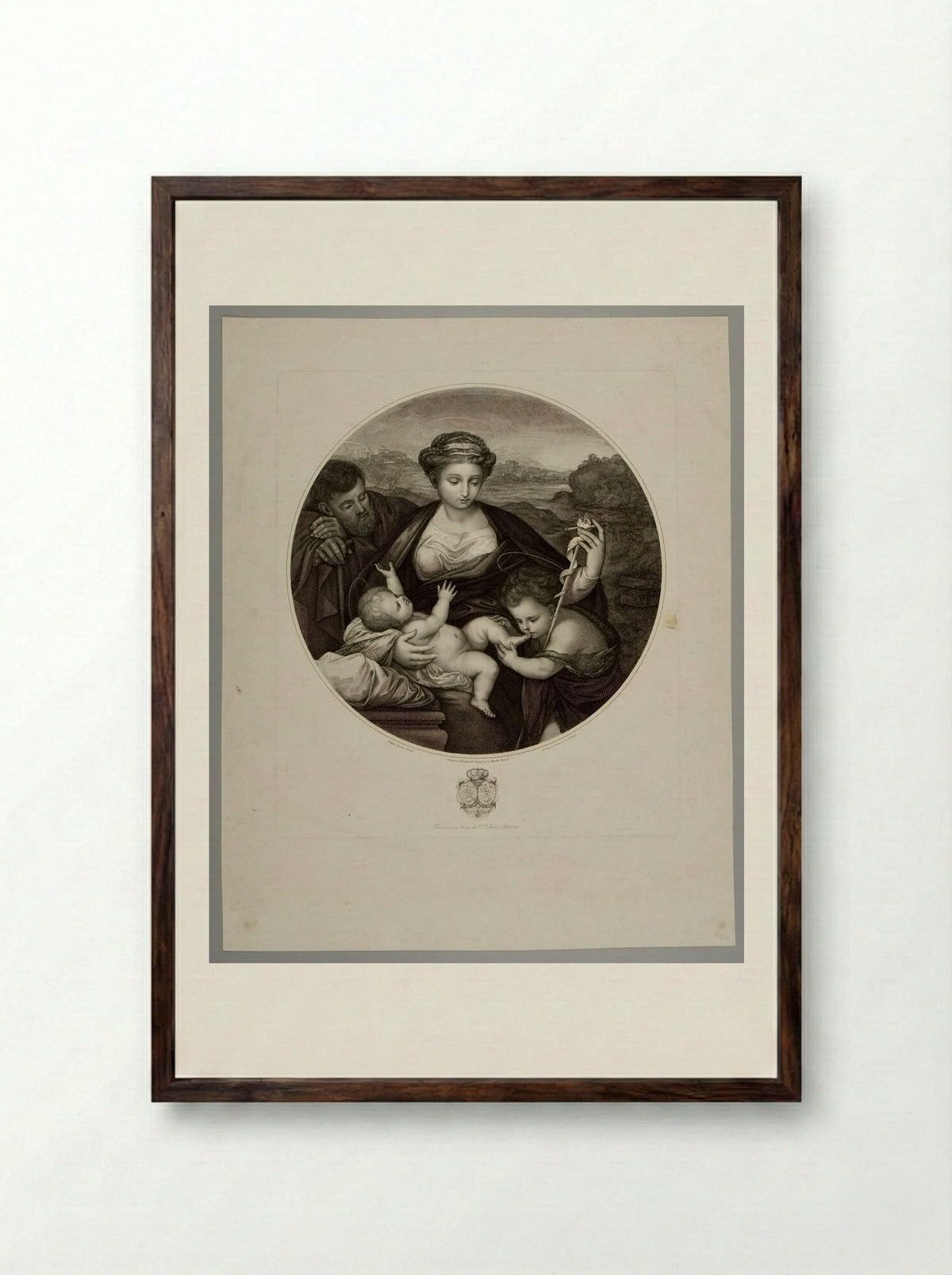 Holy Family - Giovanni Rivera - Framed Print Dark Wood