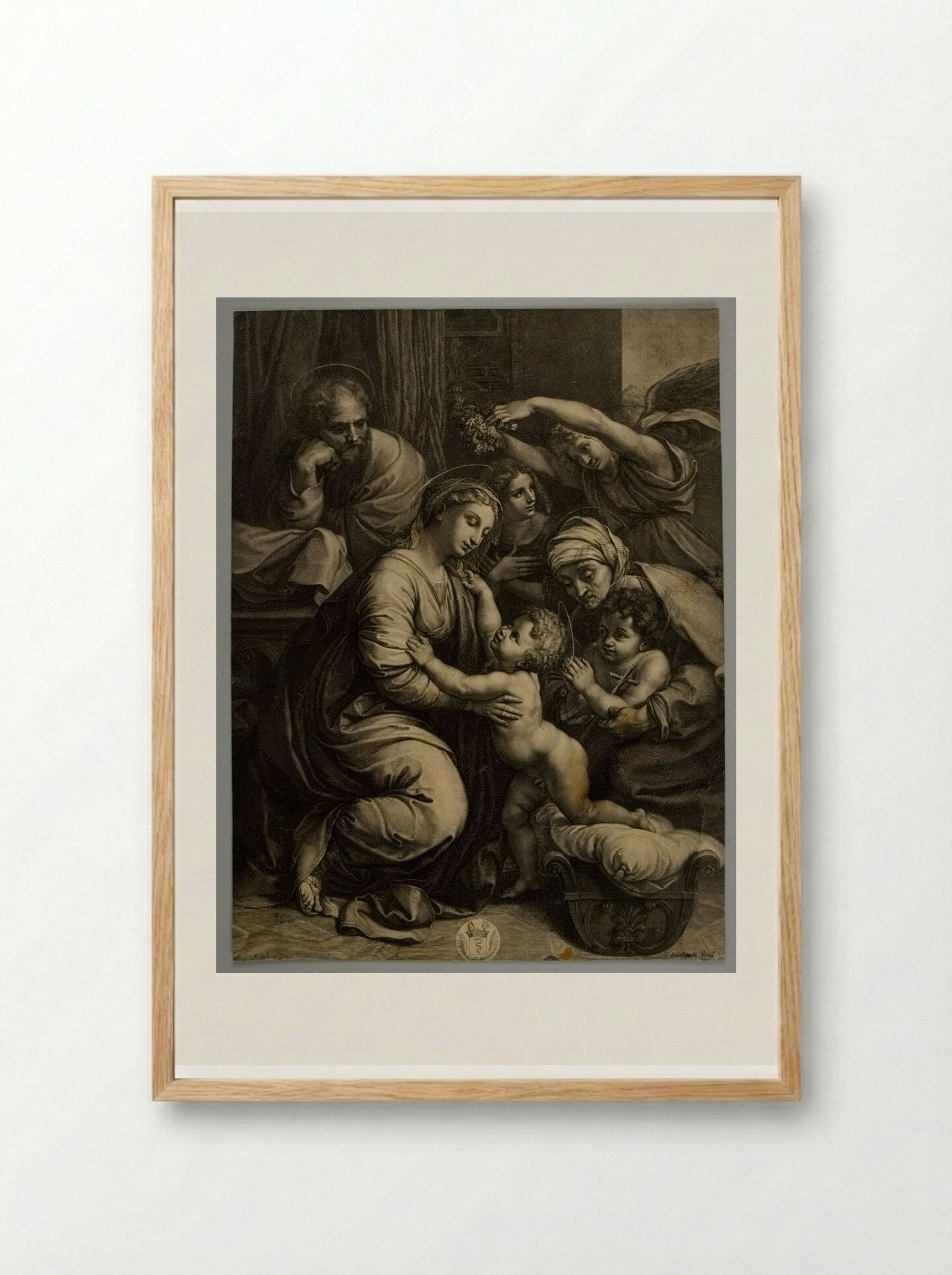 Holy Family - Gérard Edelinck - Framed Print Wood