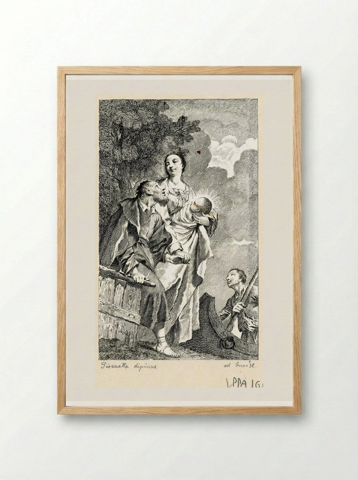 Holy Family - Francesco Bartolozzi - Framed Print Wood