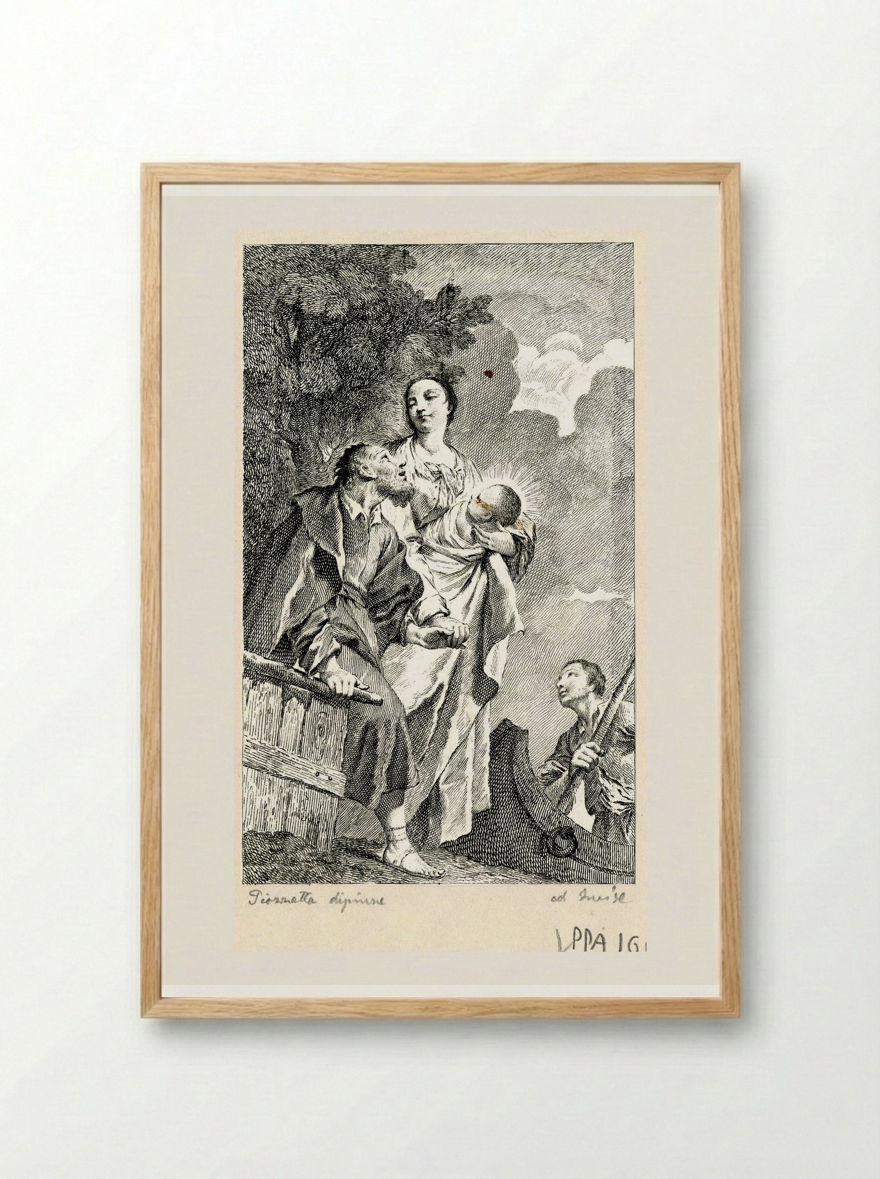Holy Family - Francesco Bartolozzi - Framed Print Wood