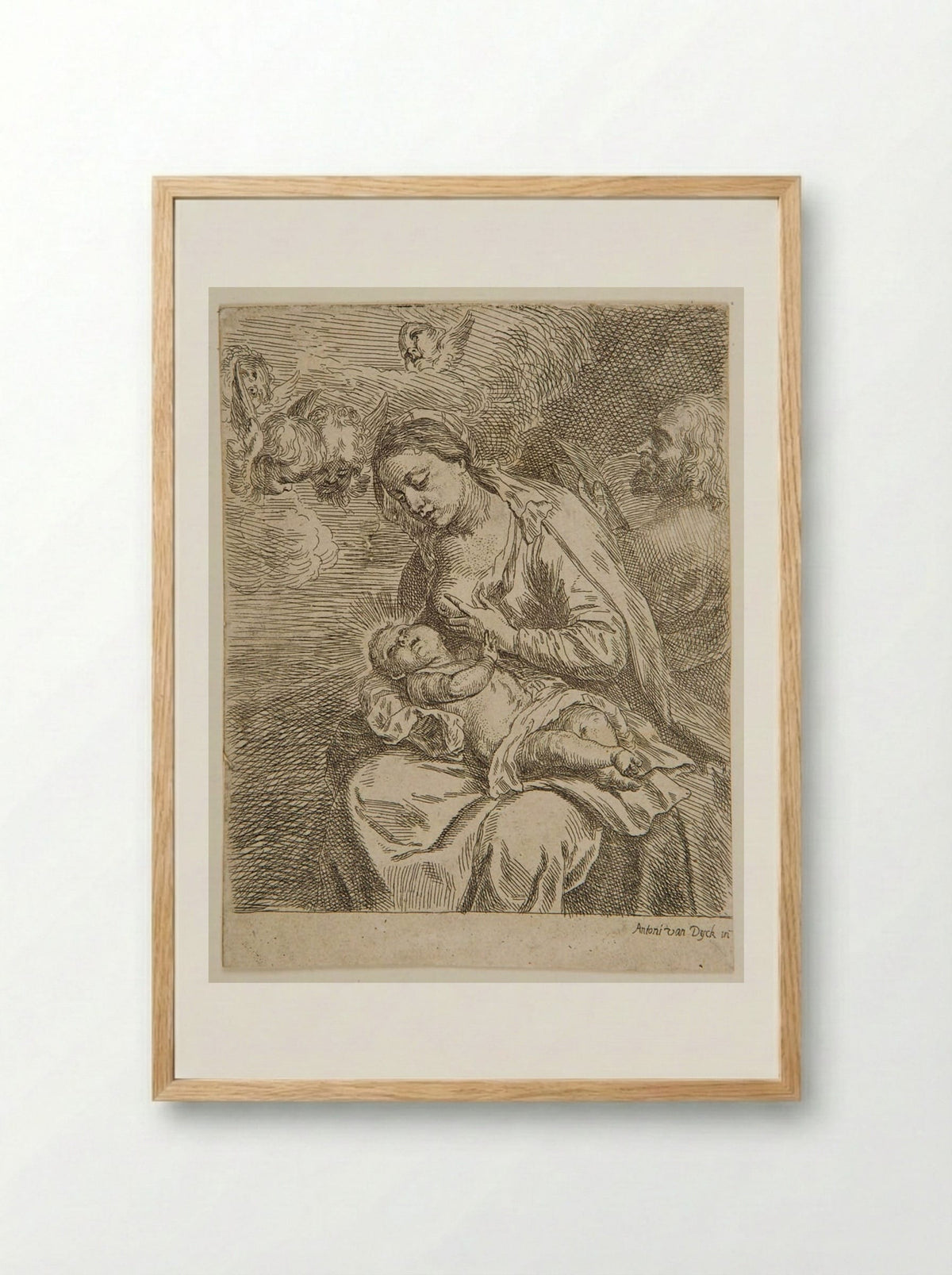 Holy Family - Anthony van Dyck - Framed Print Wood