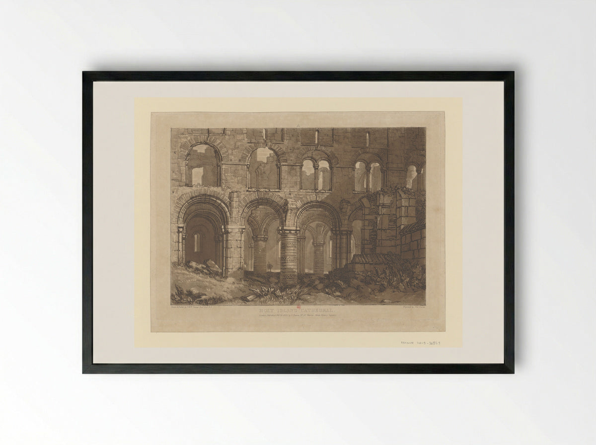 Holy Island Cathedral - Charles Turner - Framed Print Black