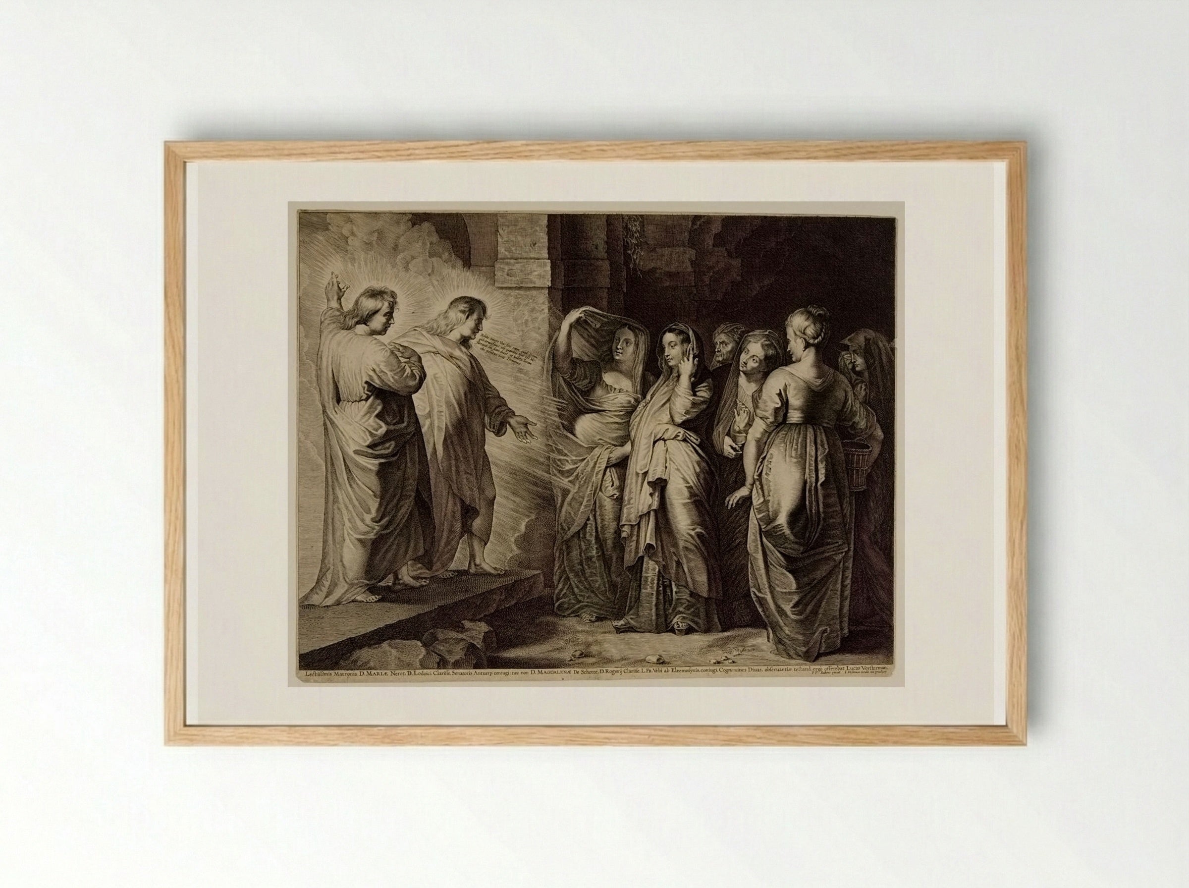 Holy Women at Christ's Tomb - Lucas Vorsterman I - Framed Print Wood