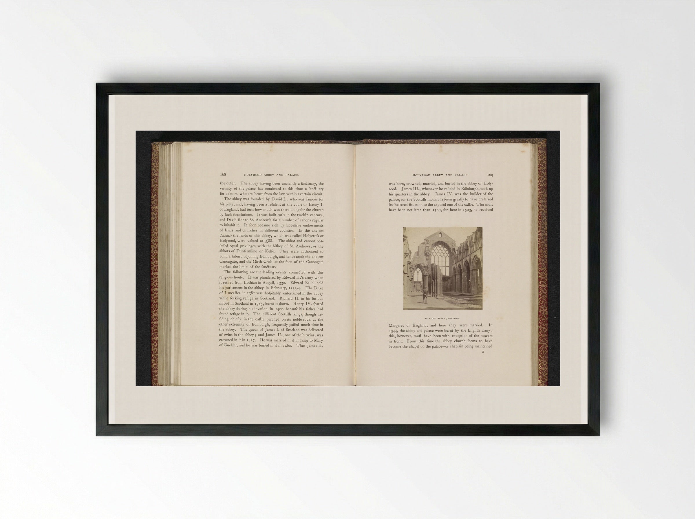 Holyrood Abbey Interior - George Washington Wilson - Framed Print Black
