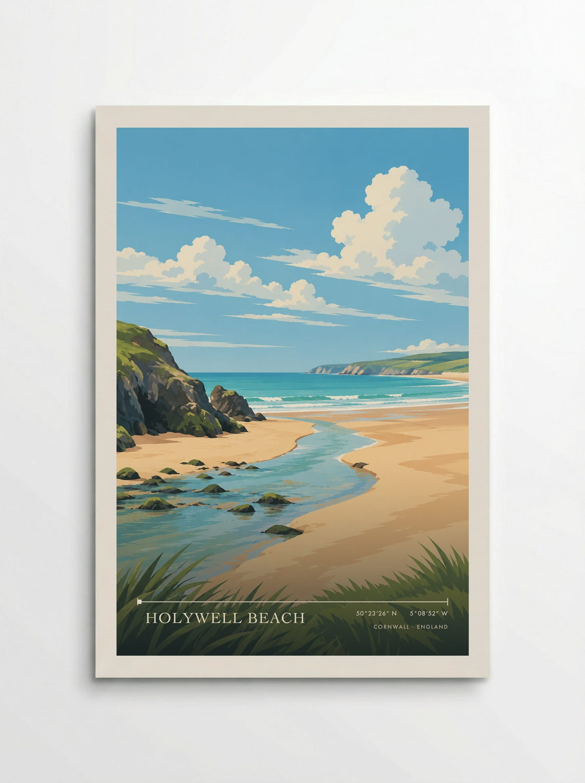 Holywell Beach, Cornwall | Travel Poster - Poster