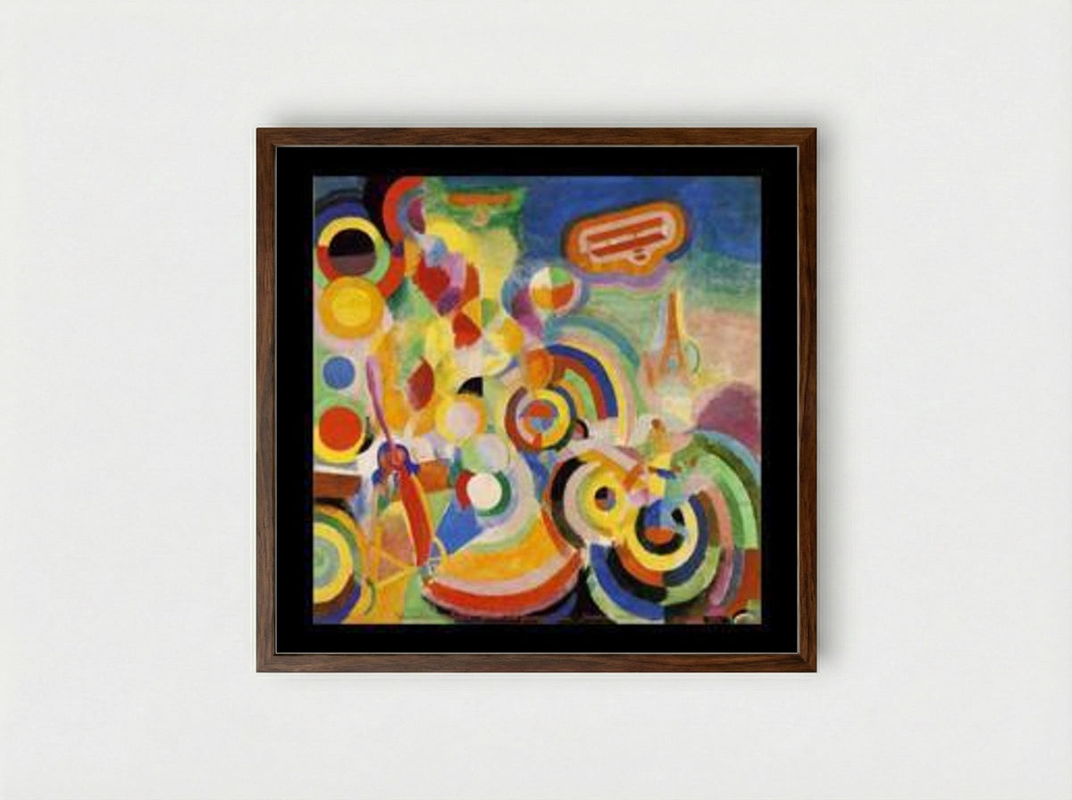 Homage to Bleriot - Robert Delaunay - Framed Print Dark Wood