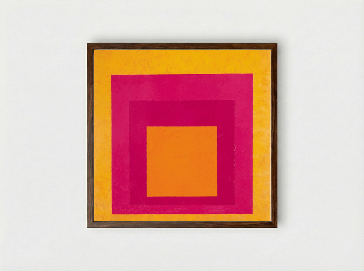 Homage to the Square (La Tehuana) - Josef Albers - Framed Print Dark Wood