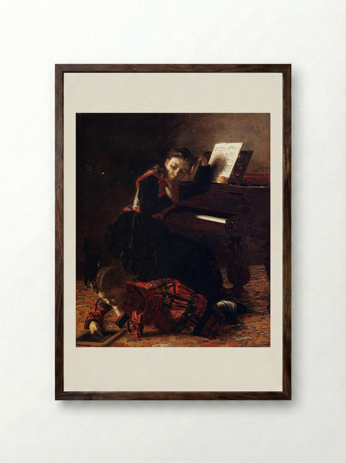Home Scene - Thomas Eakins - Framed Print Dark Wood