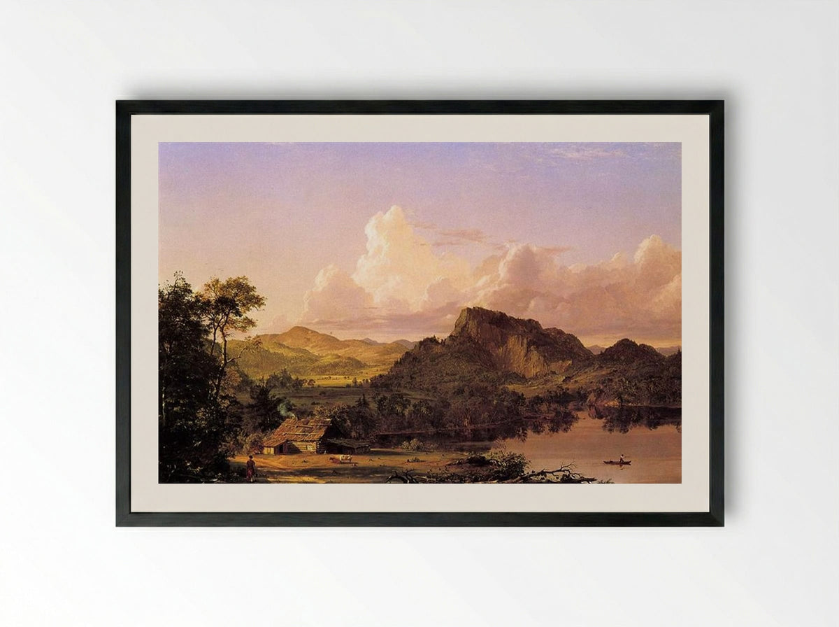 Home by the Lake - Frederic Edwin Church - Framed Print Black