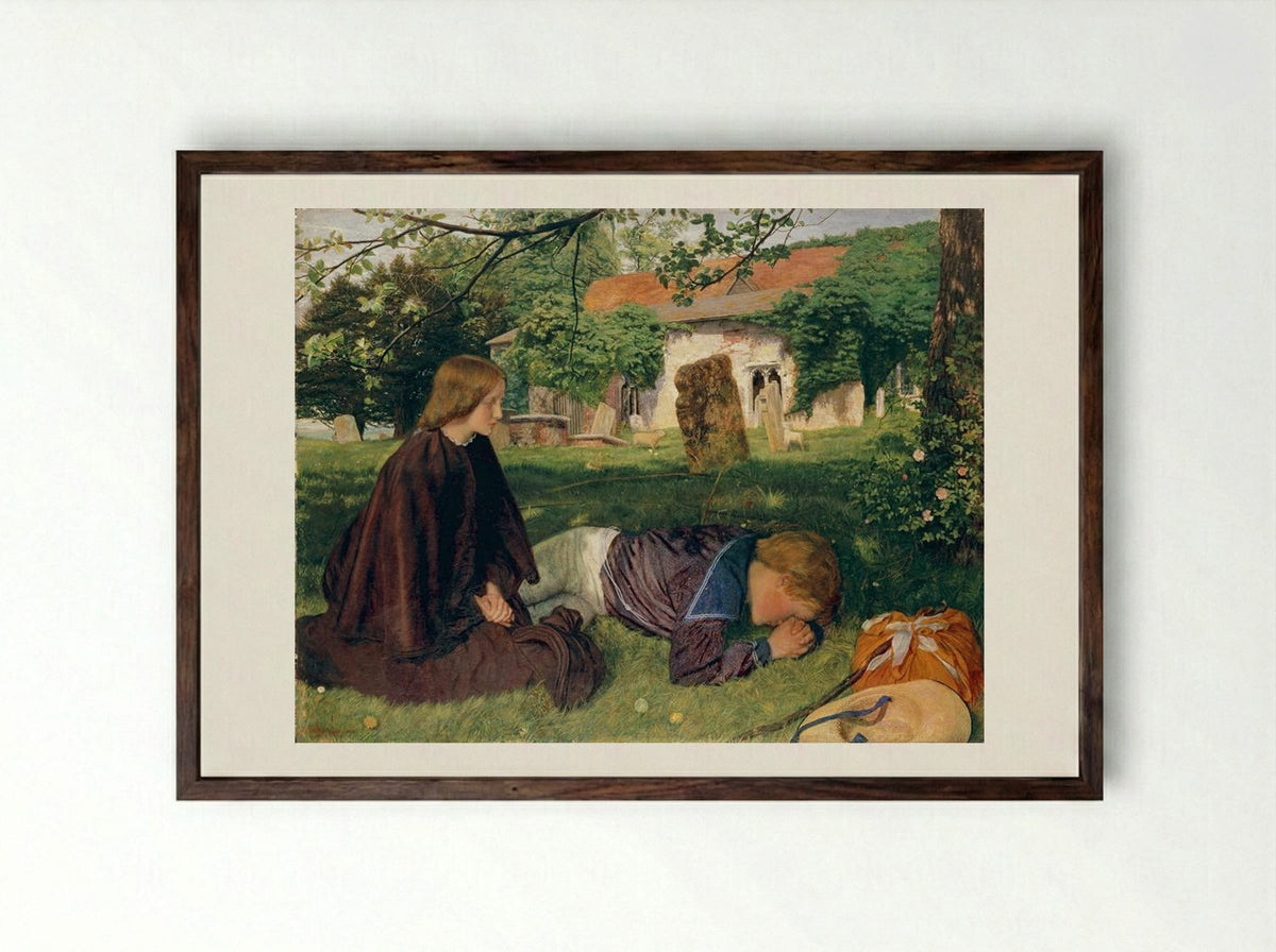 Home from the Sea - Arthur Hughes - Framed Print Dark Wood