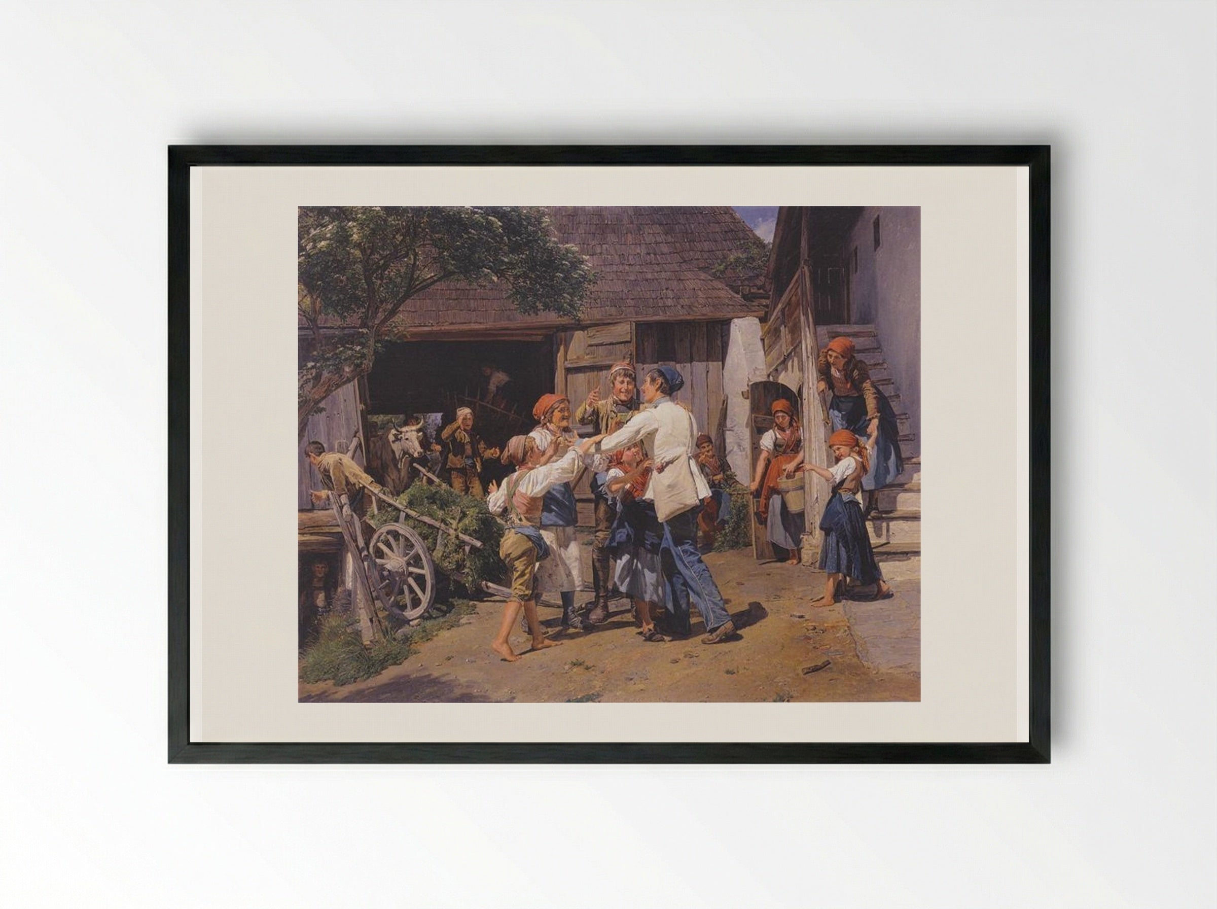 Homecoming into the Father's House - Ferdinand Georg Waldmüller - Framed Print Black