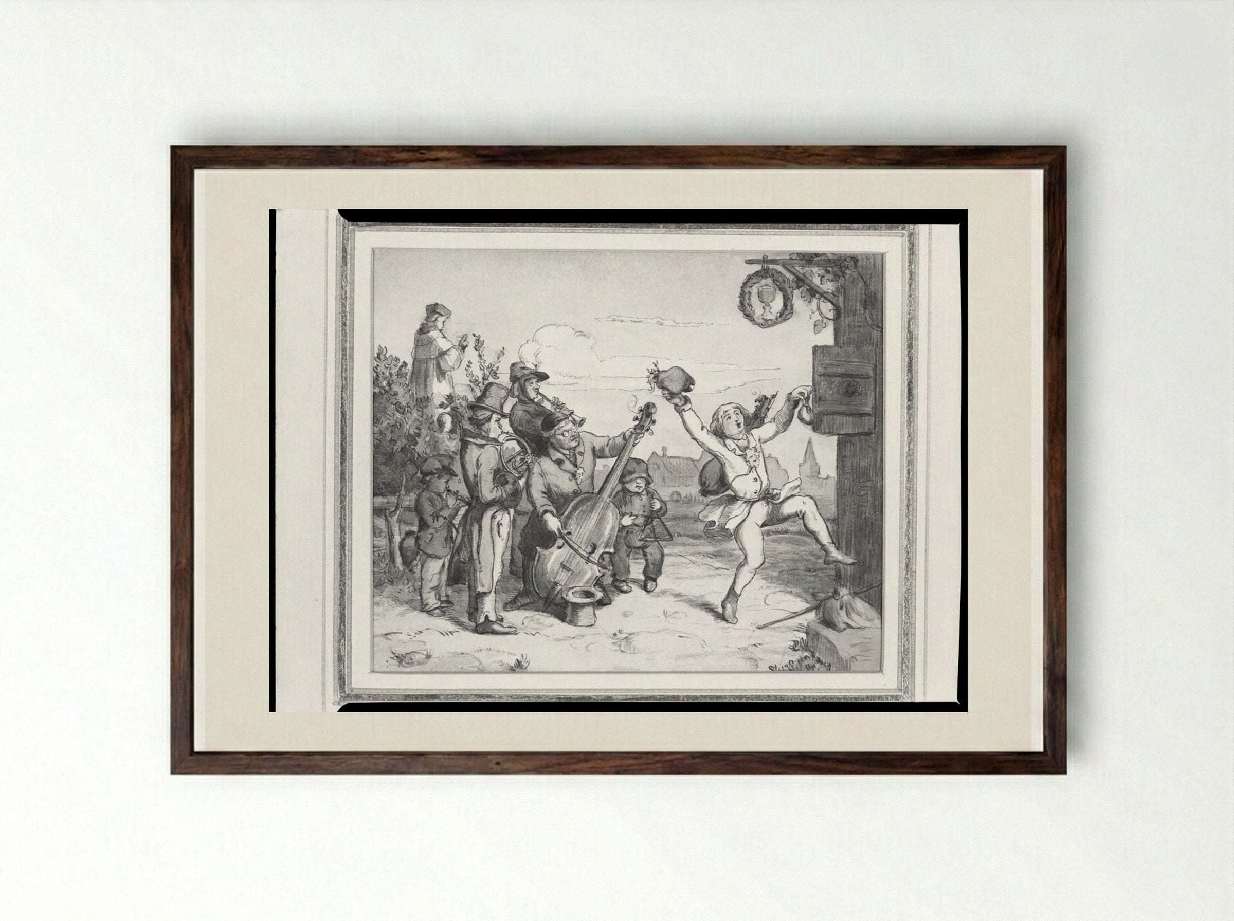 Homecoming - Adrian Ludwig Richter - Framed Print Dark Wood