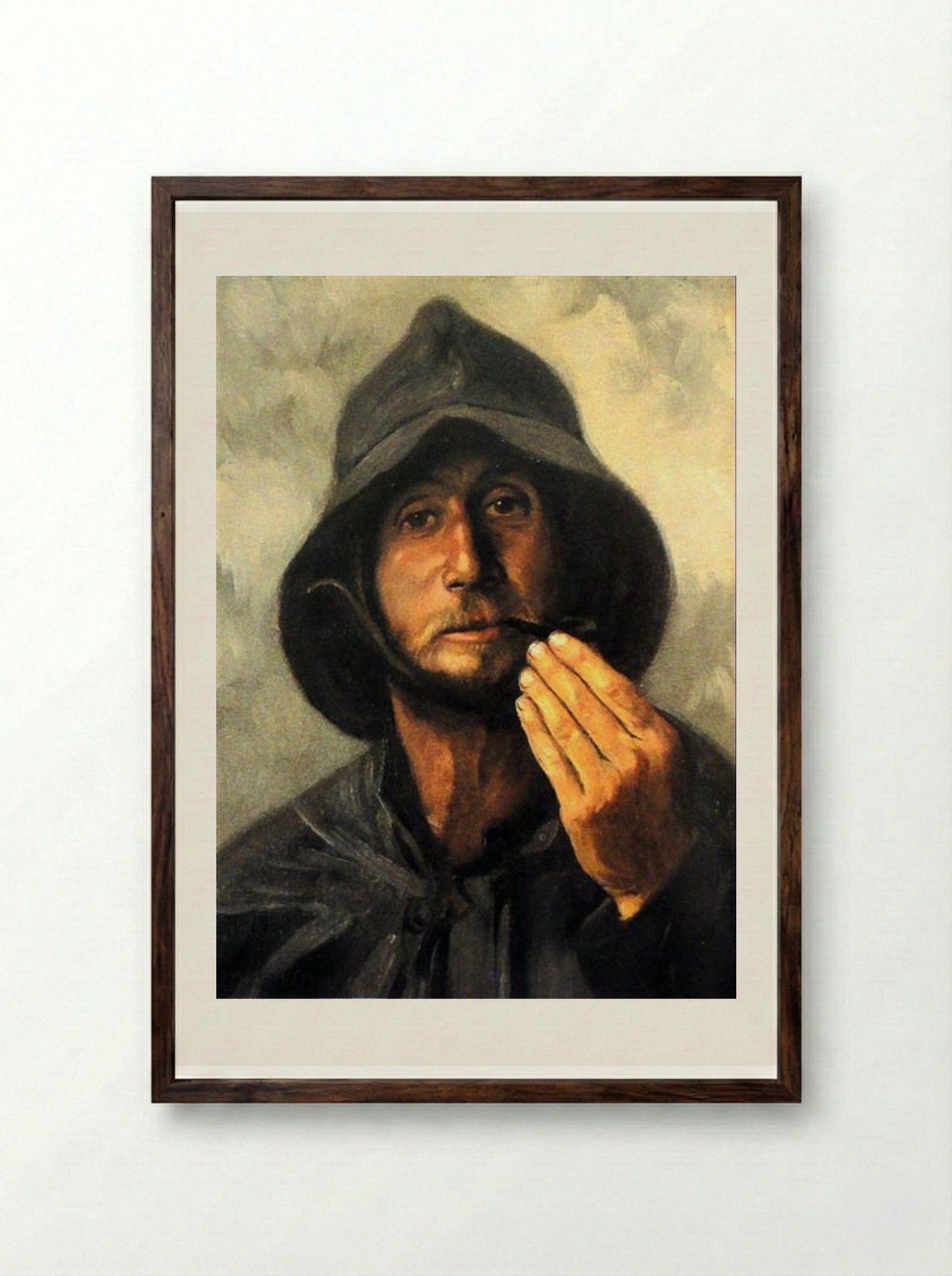 Homem do Mar (Leça) - António Carneiro - Framed Print Dark Wood